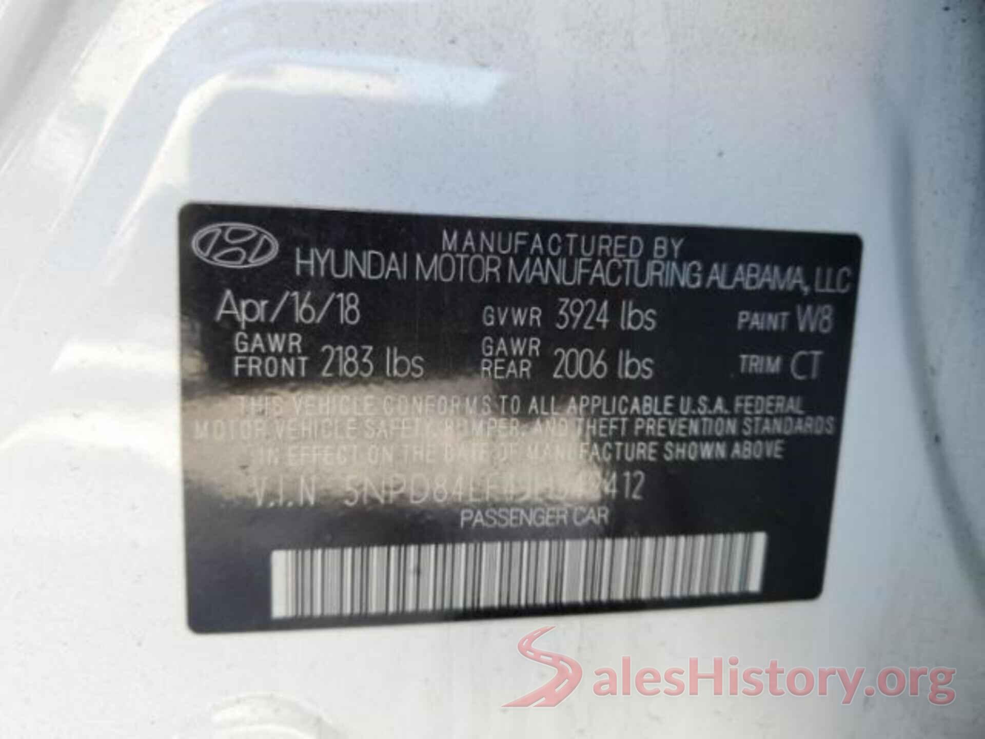 5NPD84LF4JH349412 2018 HYUNDAI ELANTRA