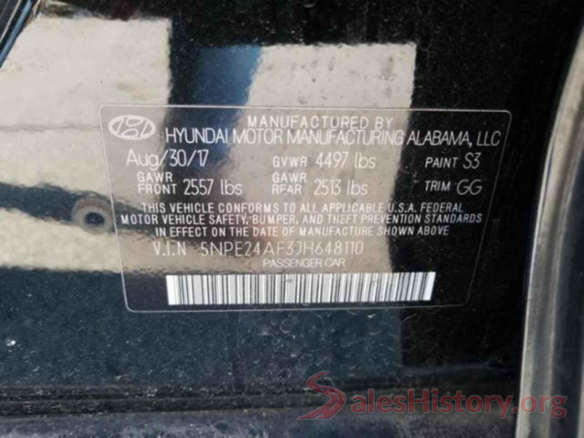 5NPE24AF3JH648110 2018 HYUNDAI SONATA