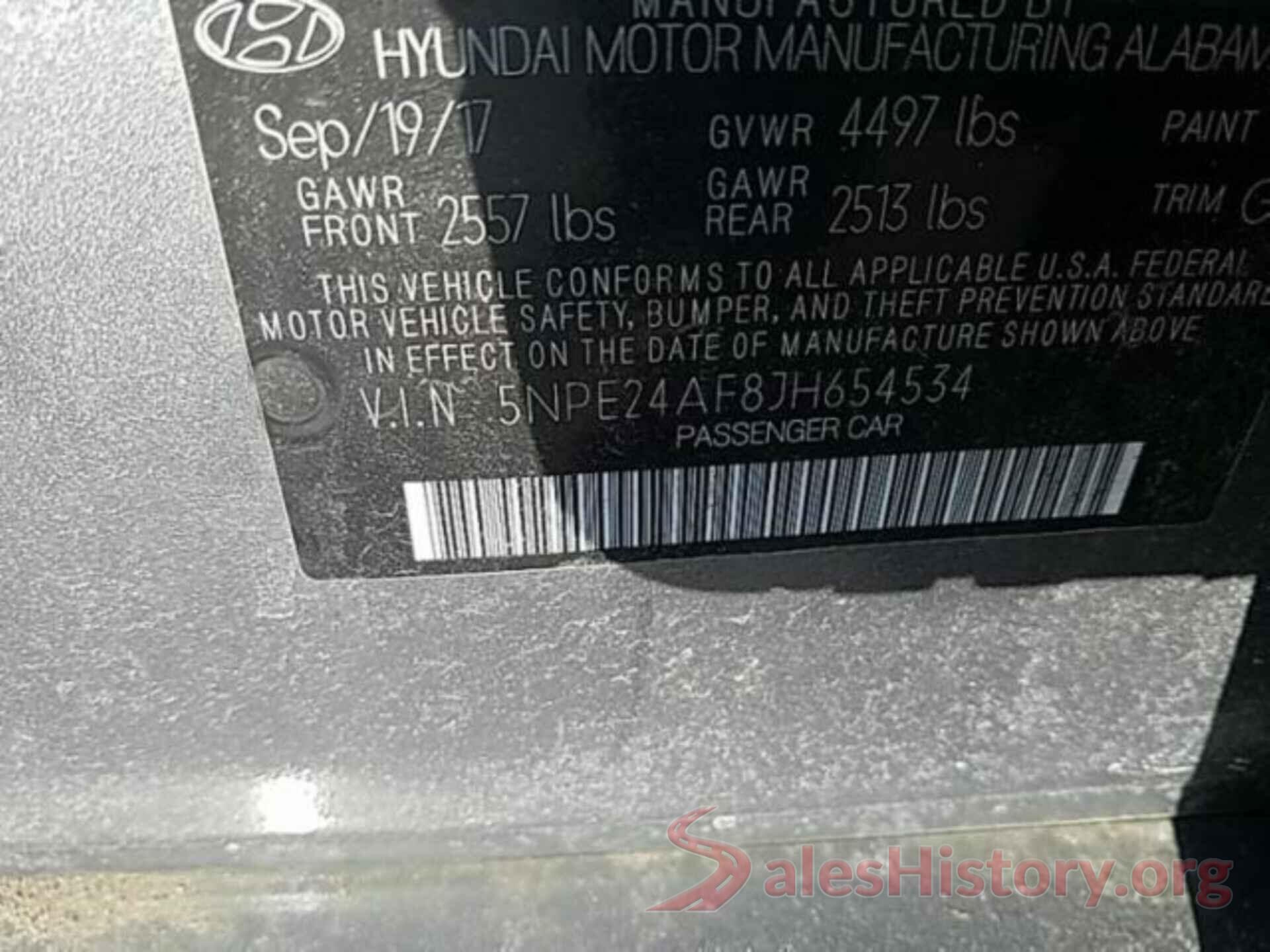 5NPE24AF8JH654534 2018 HYUNDAI SONATA