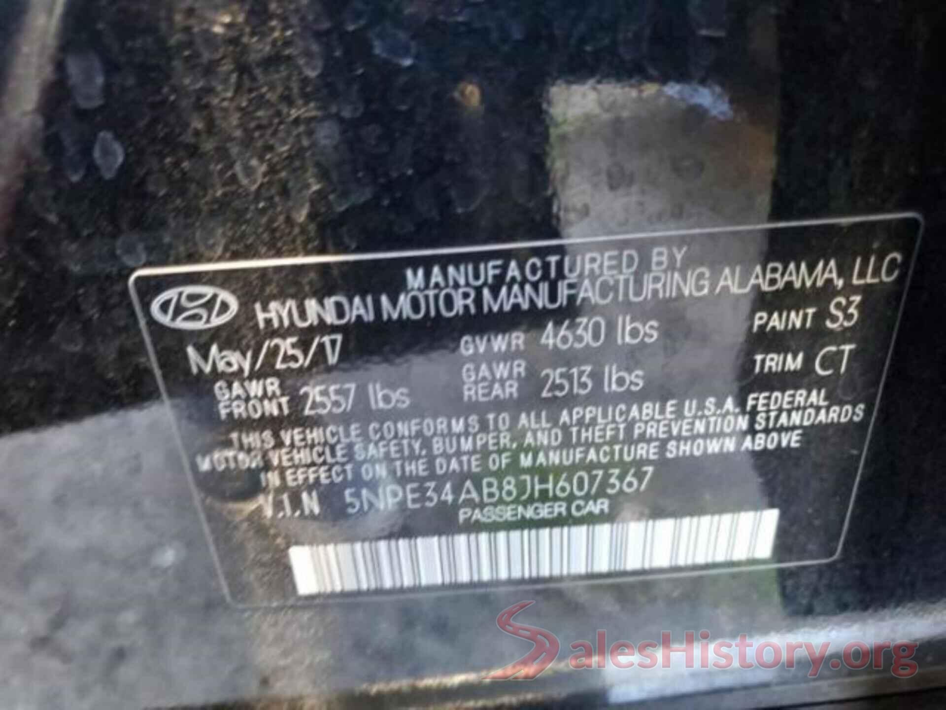 5NPE34AB8JH607367 2018 HYUNDAI SONATA