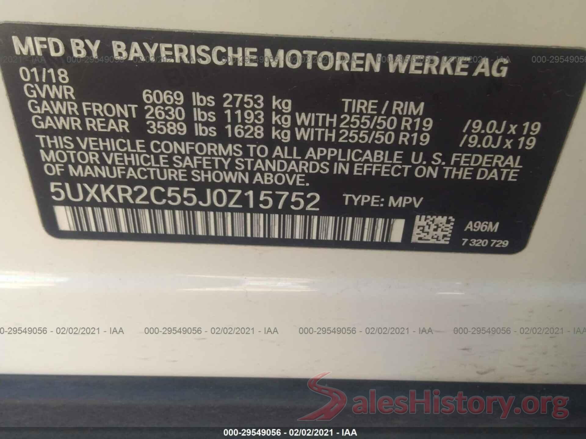 5UXKR2C55J0Z15752 2018 BMW X5