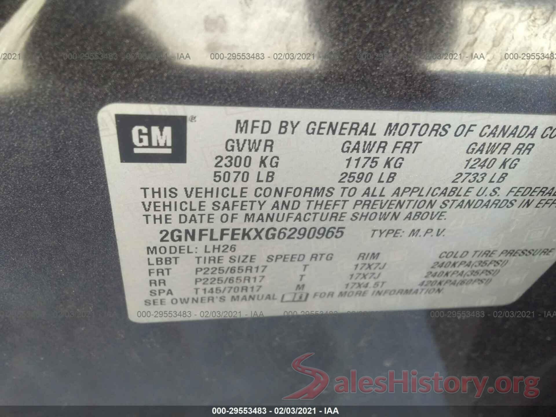 2GNFLFEKXG6290965 2016 CHEVROLET EQUINOX