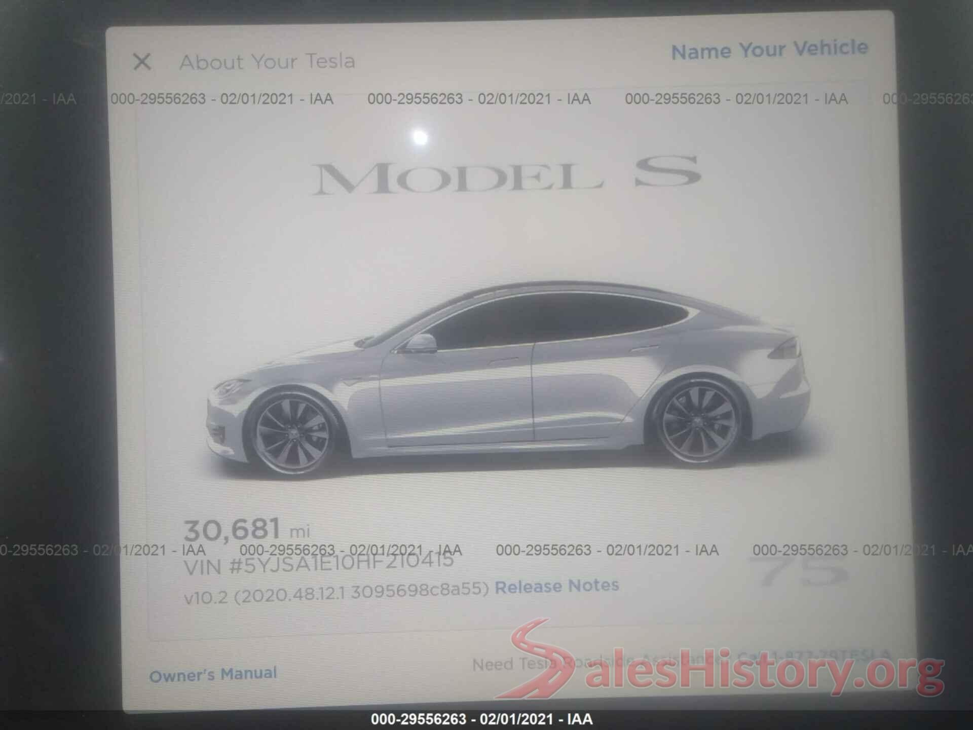 5YJSA1E10HF210415 2017 TESLA MODEL S