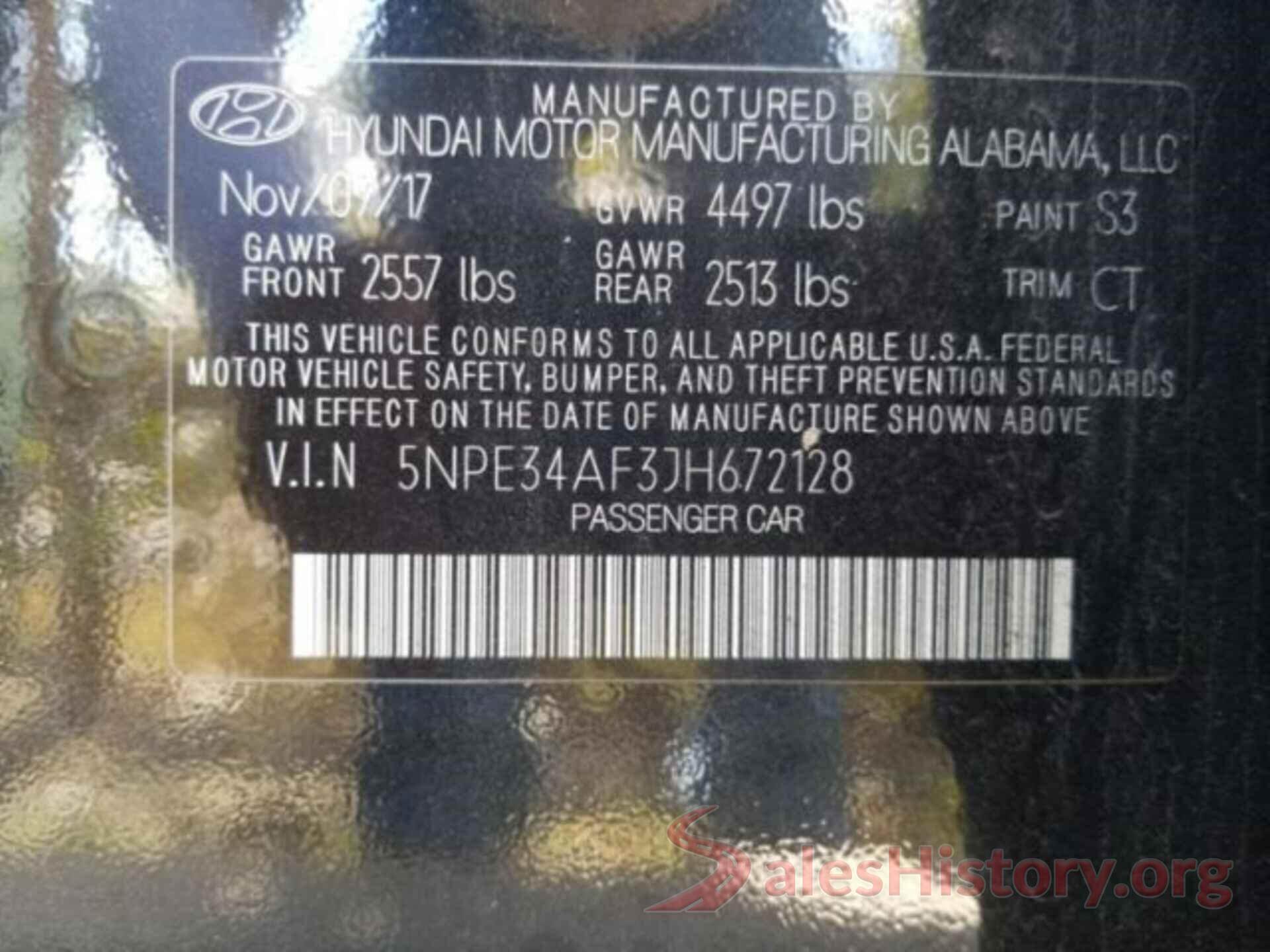 5NPE34AF3JH672128 2018 HYUNDAI SONATA