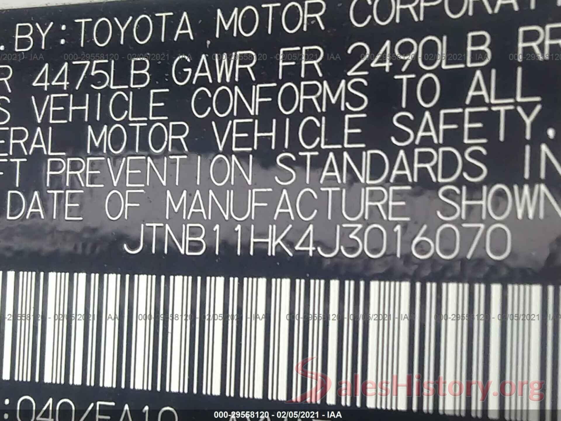 JTNB11HK4J3016070 2018 TOYOTA CAMRY