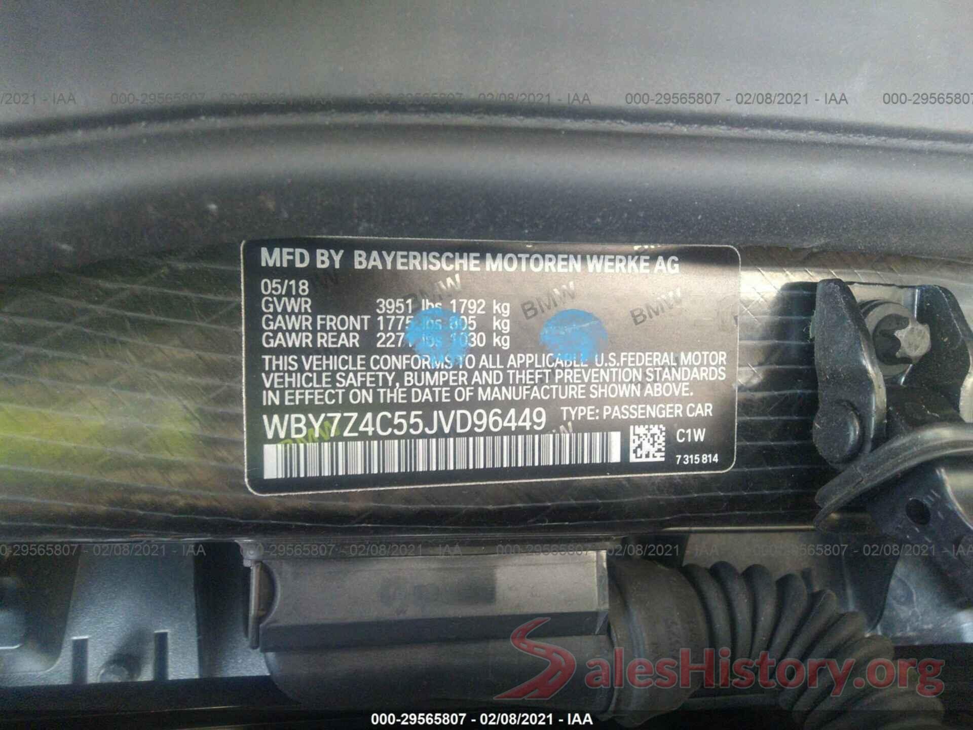 WBY7Z4C55JVD96449 2018 BMW I3