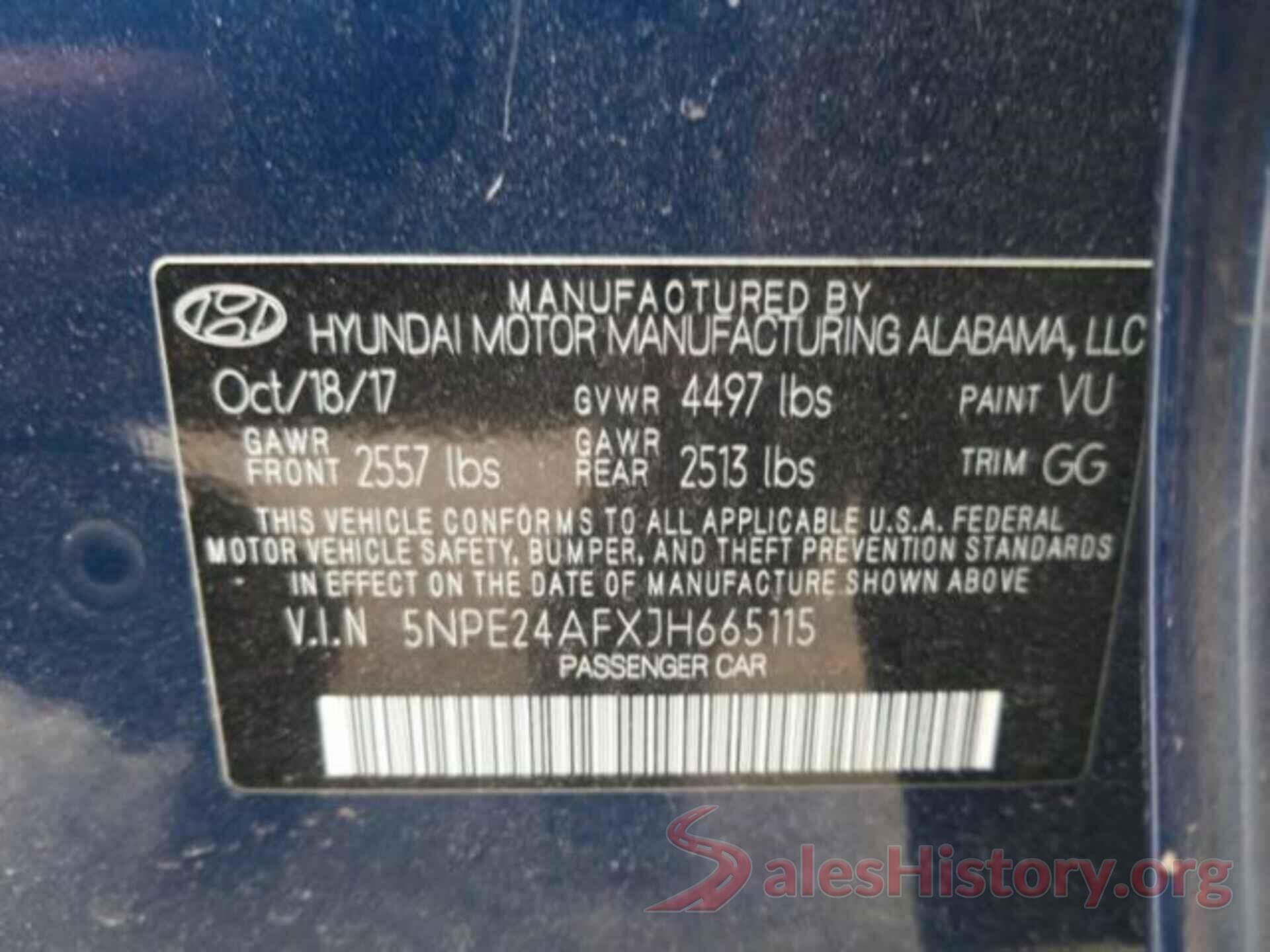 5NPE24AFXJH665115 2018 HYUNDAI SONATA