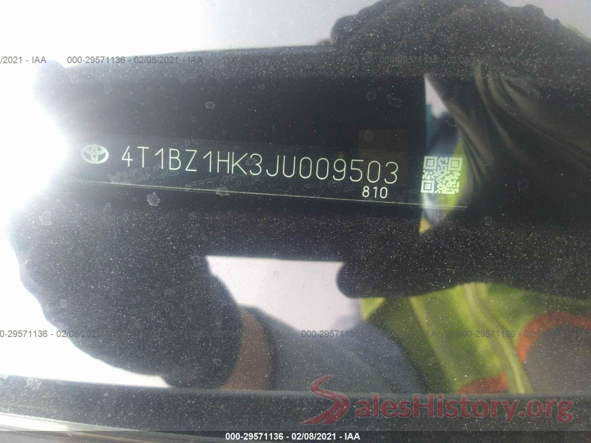 4T1BZ1HK3JU009503 2018 TOYOTA CAMRY