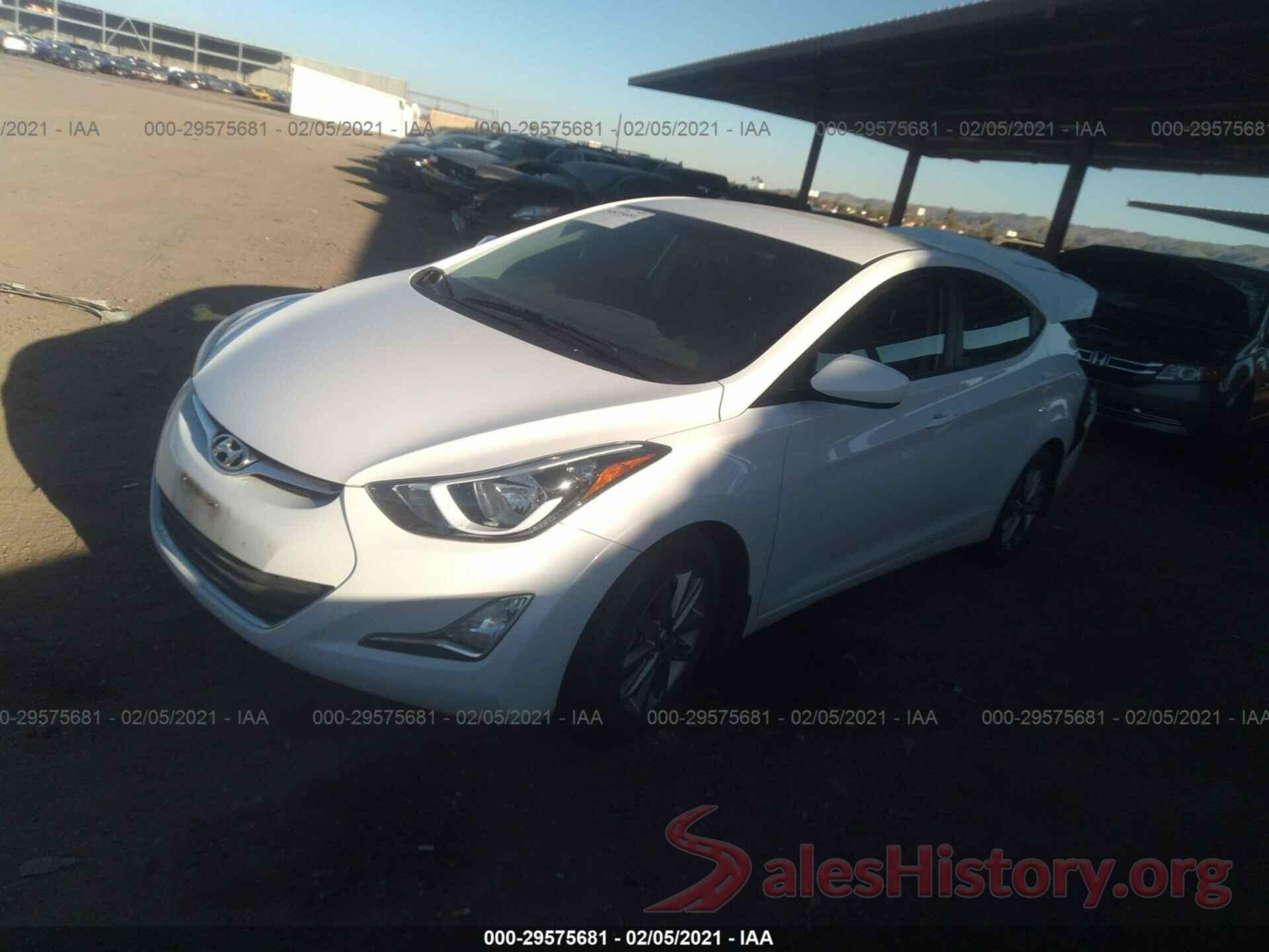 5NPDH4AE4GH681191 2016 HYUNDAI ELANTRA