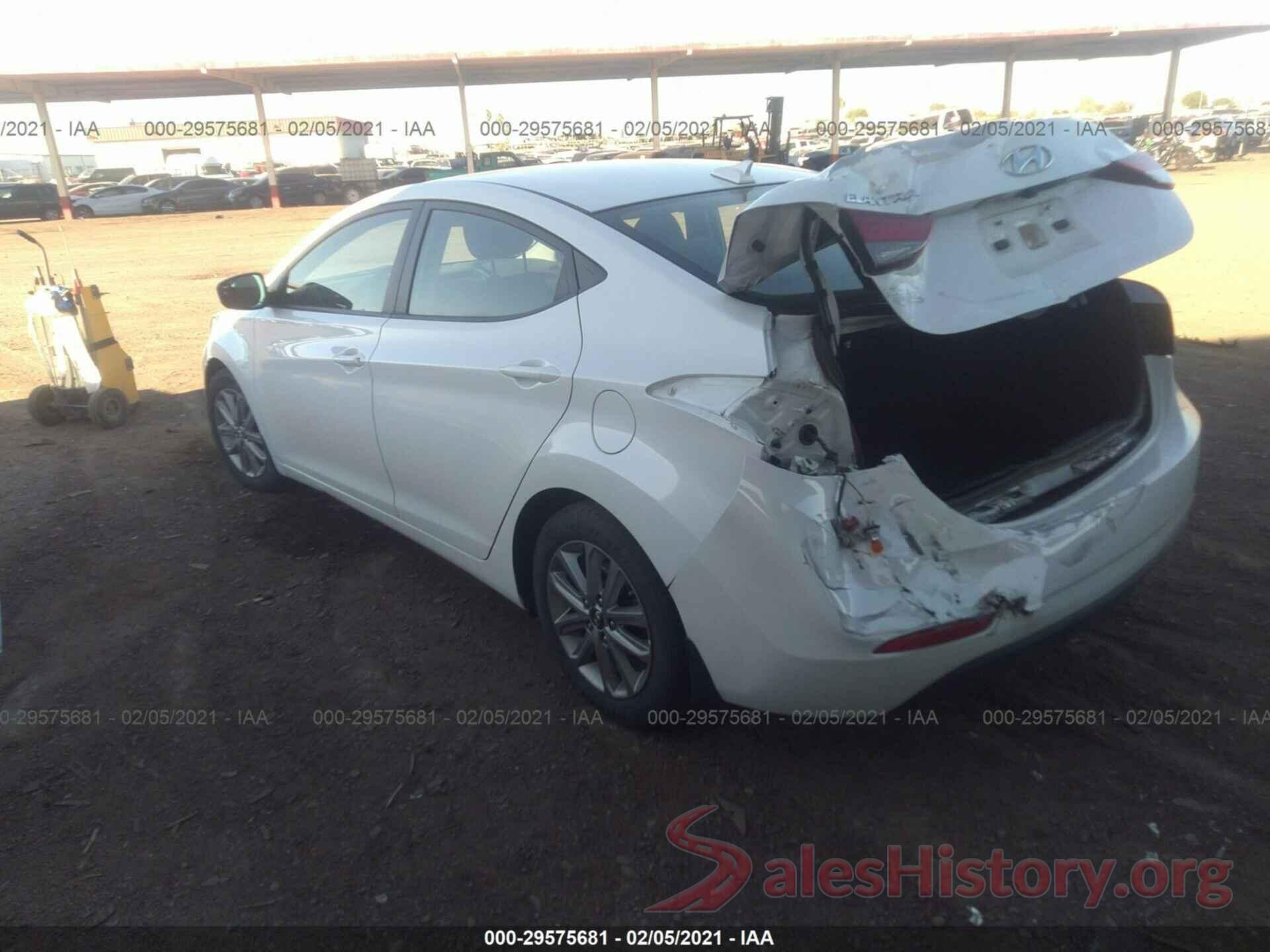 5NPDH4AE4GH681191 2016 HYUNDAI ELANTRA