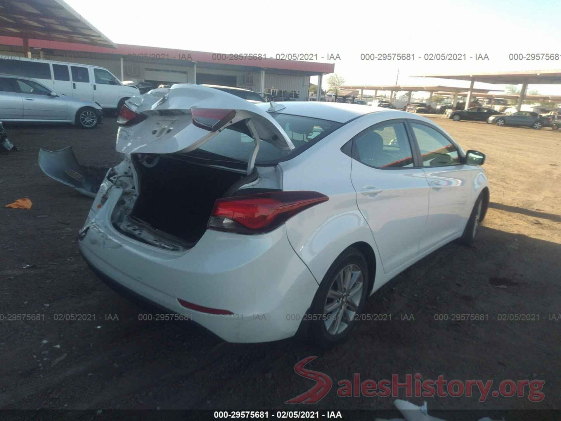 5NPDH4AE4GH681191 2016 HYUNDAI ELANTRA