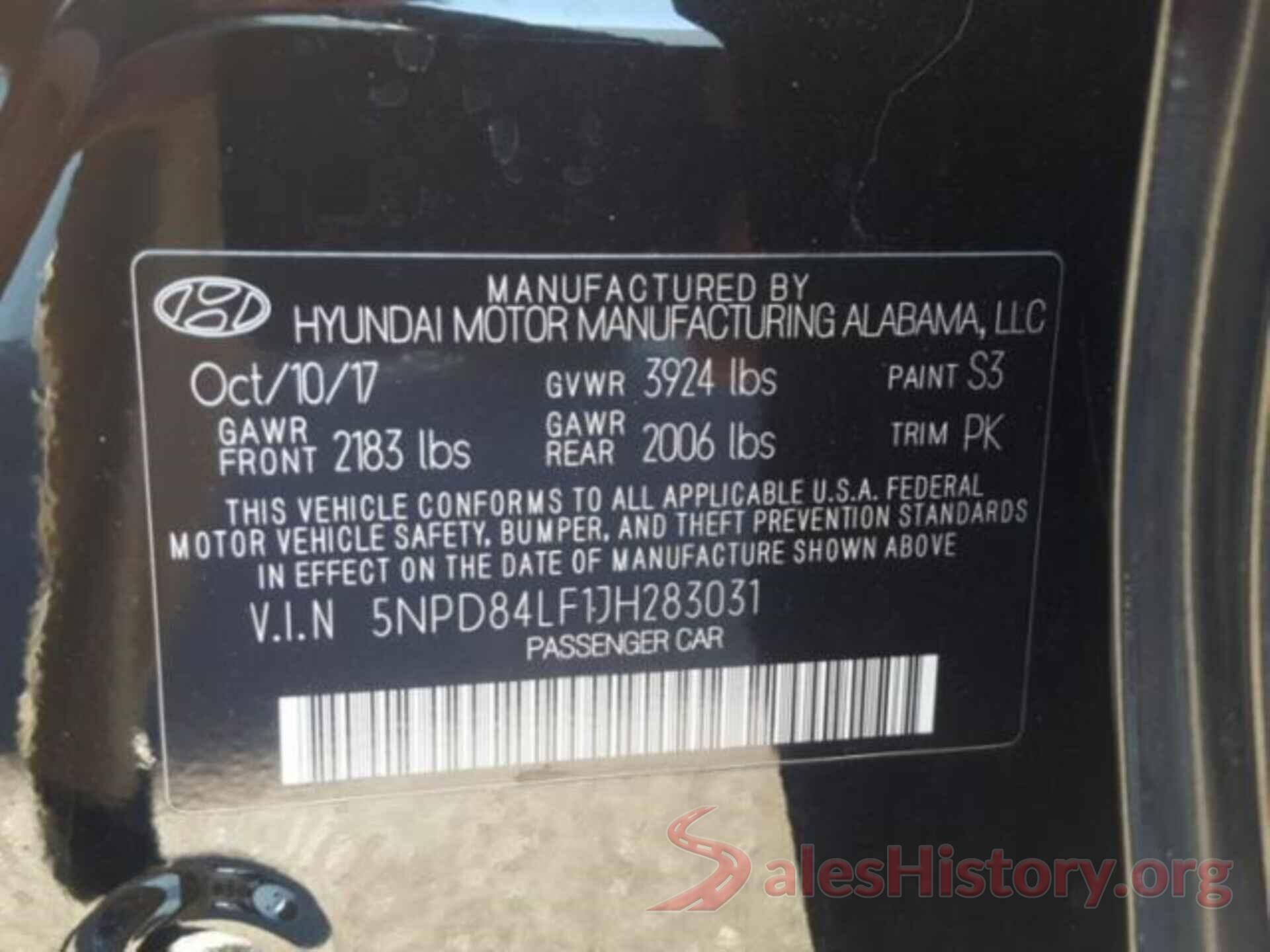 5NPD84LF1JH283031 2018 HYUNDAI ELANTRA