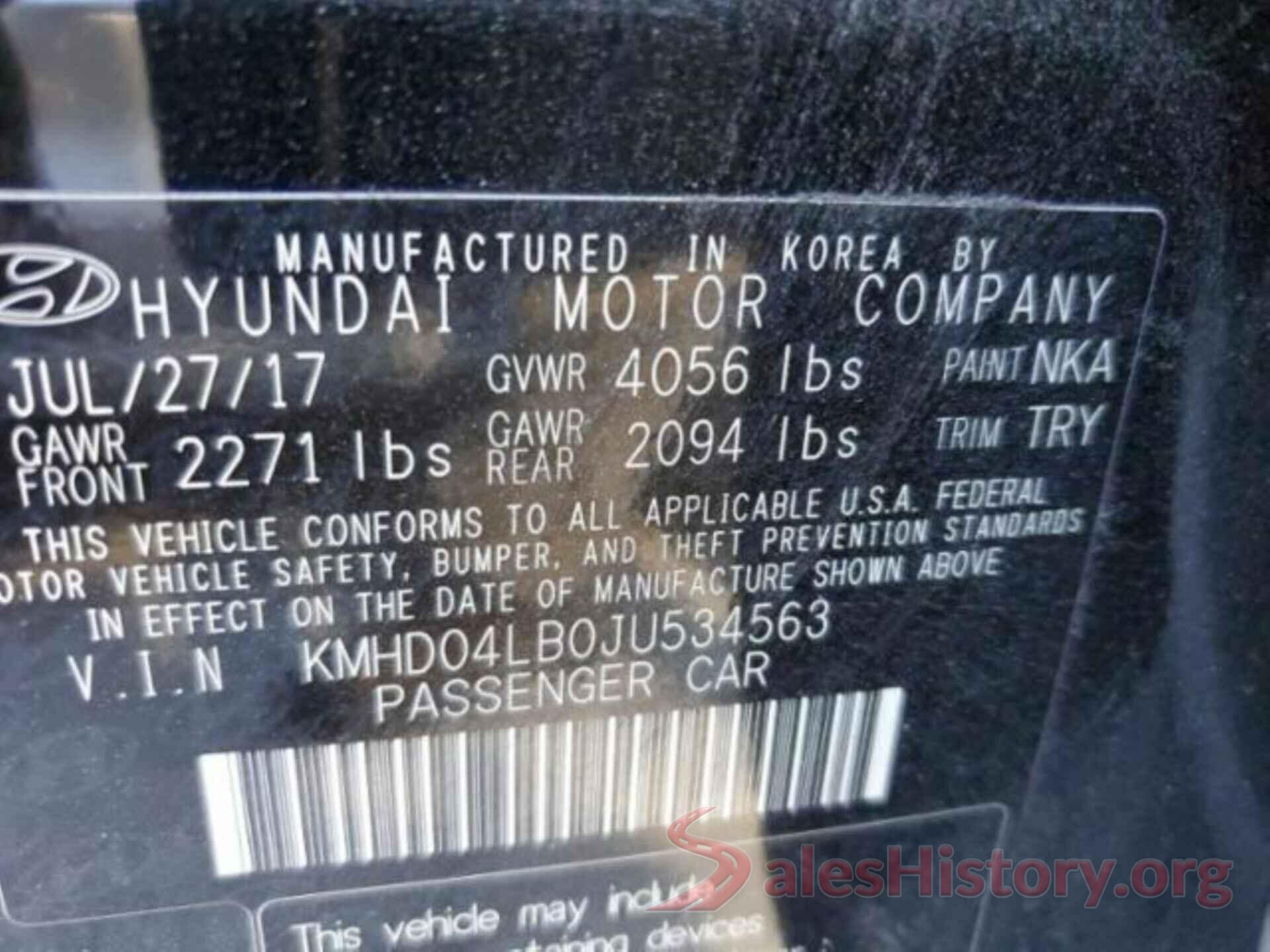 KMHD04LB0JU534563 2018 HYUNDAI ELANTRA