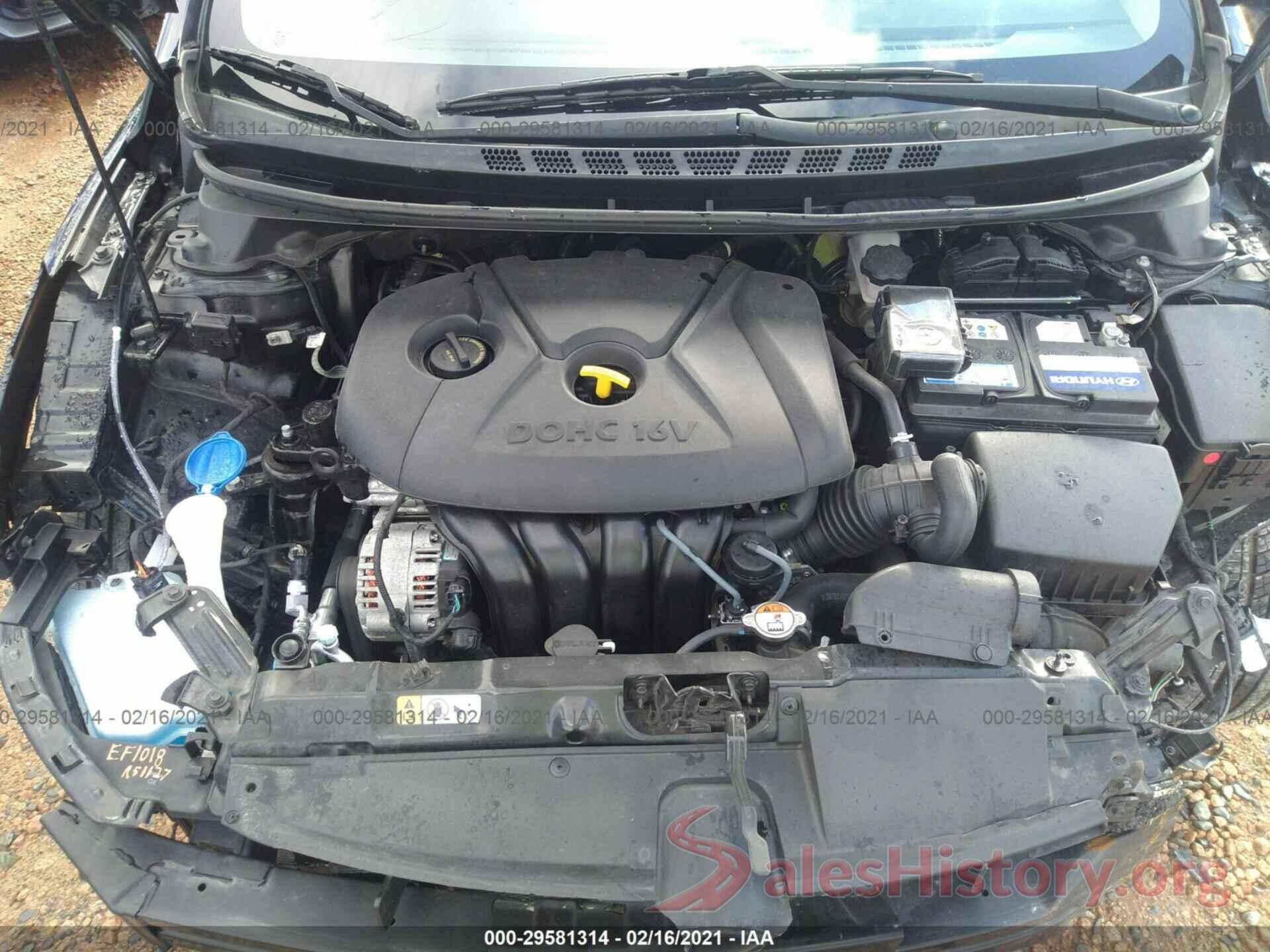 5NPDH4AE8GH704858 2016 HYUNDAI ELANTRA