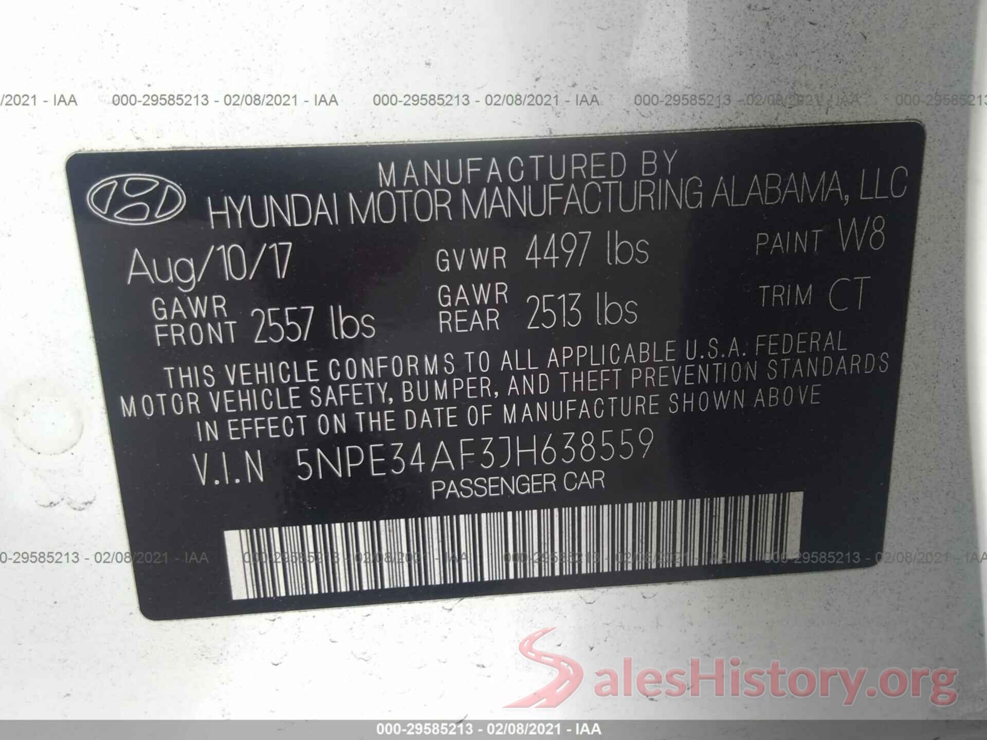 5NPE34AF3JH638559 2018 HYUNDAI SONATA