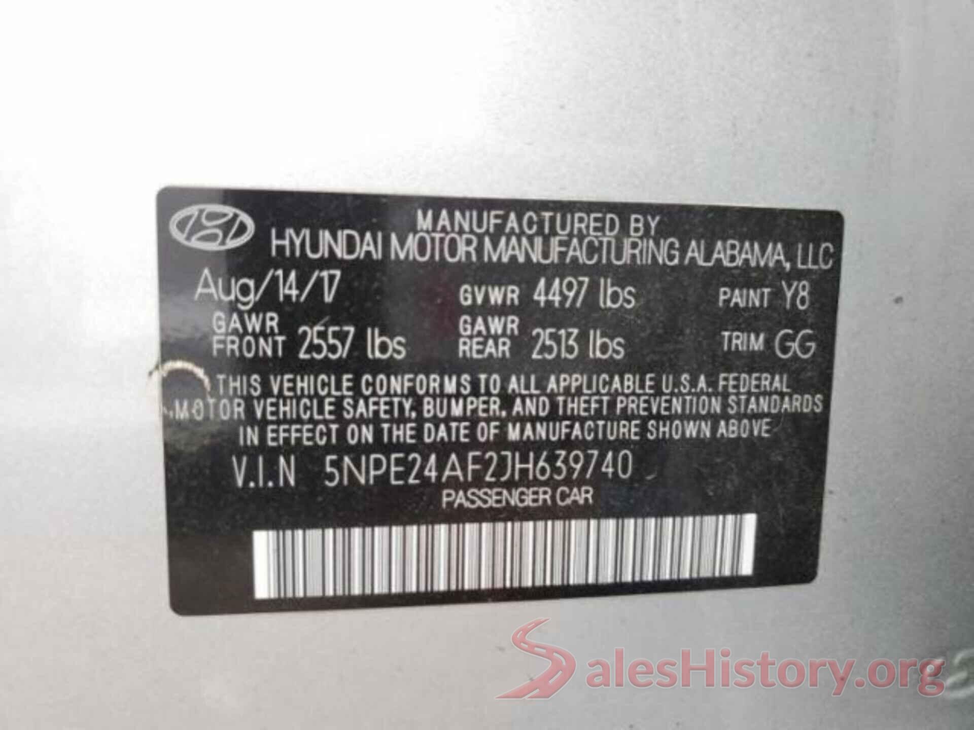 5NPE24AF2JH639740 2018 HYUNDAI SONATA