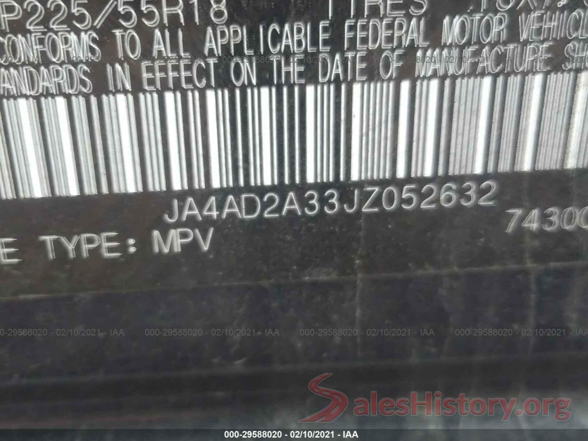 JA4AD2A33JZ052632 2018 MITSUBISHI OUTLANDER