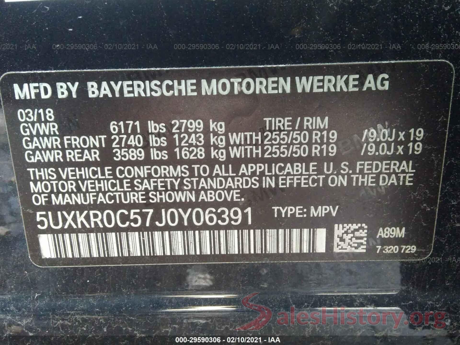 5UXKR0C57J0Y06391 2018 BMW X5