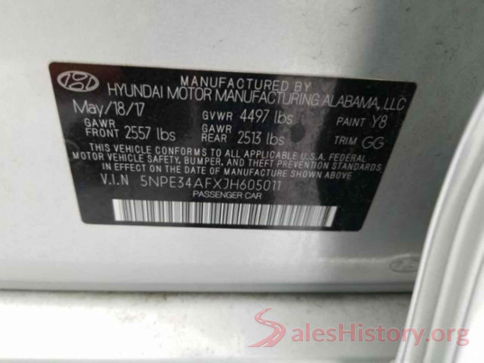 5NPE34AFXJH605011 2018 HYUNDAI SONATA