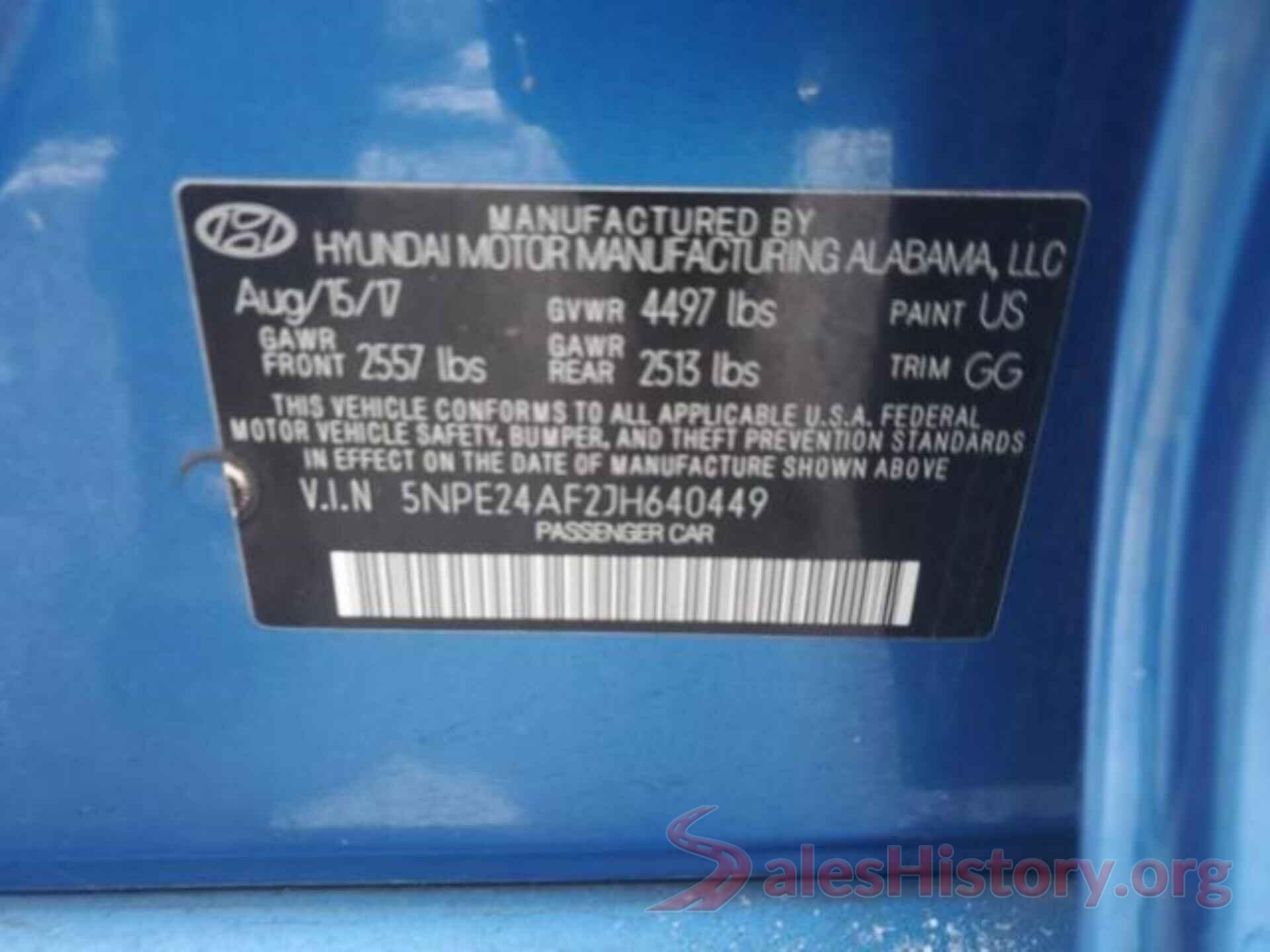 5NPE24AF2JH640449 2018 HYUNDAI SONATA