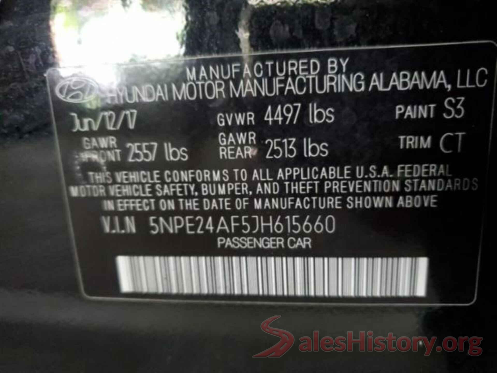 5NPE24AF5JH615660 2018 HYUNDAI SONATA