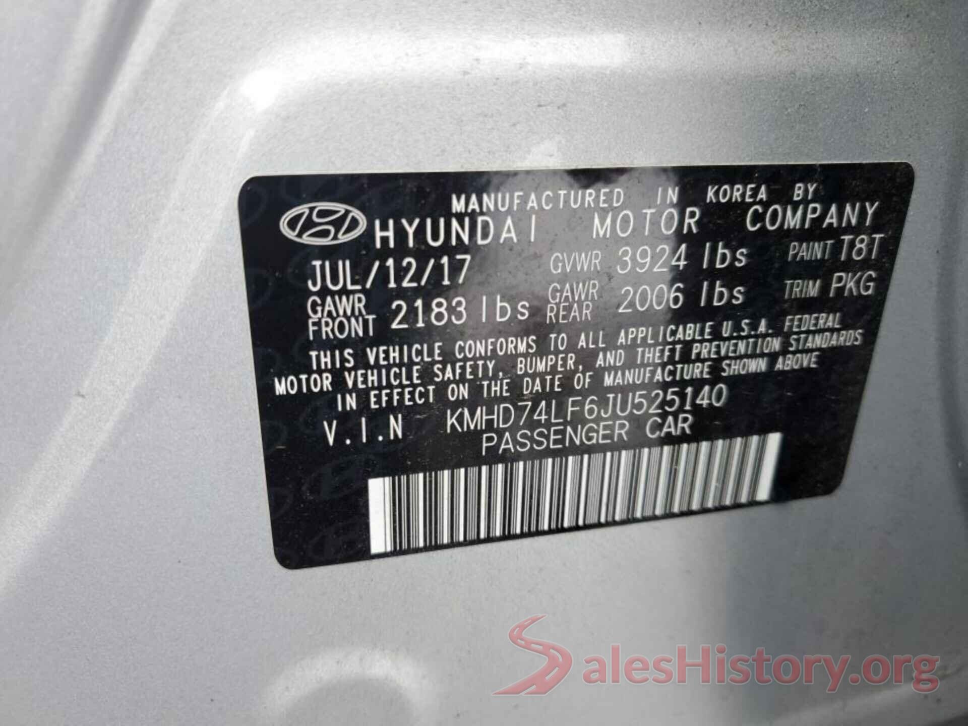 KMHD74LF6JU525140 2018 HYUNDAI ELANTRA