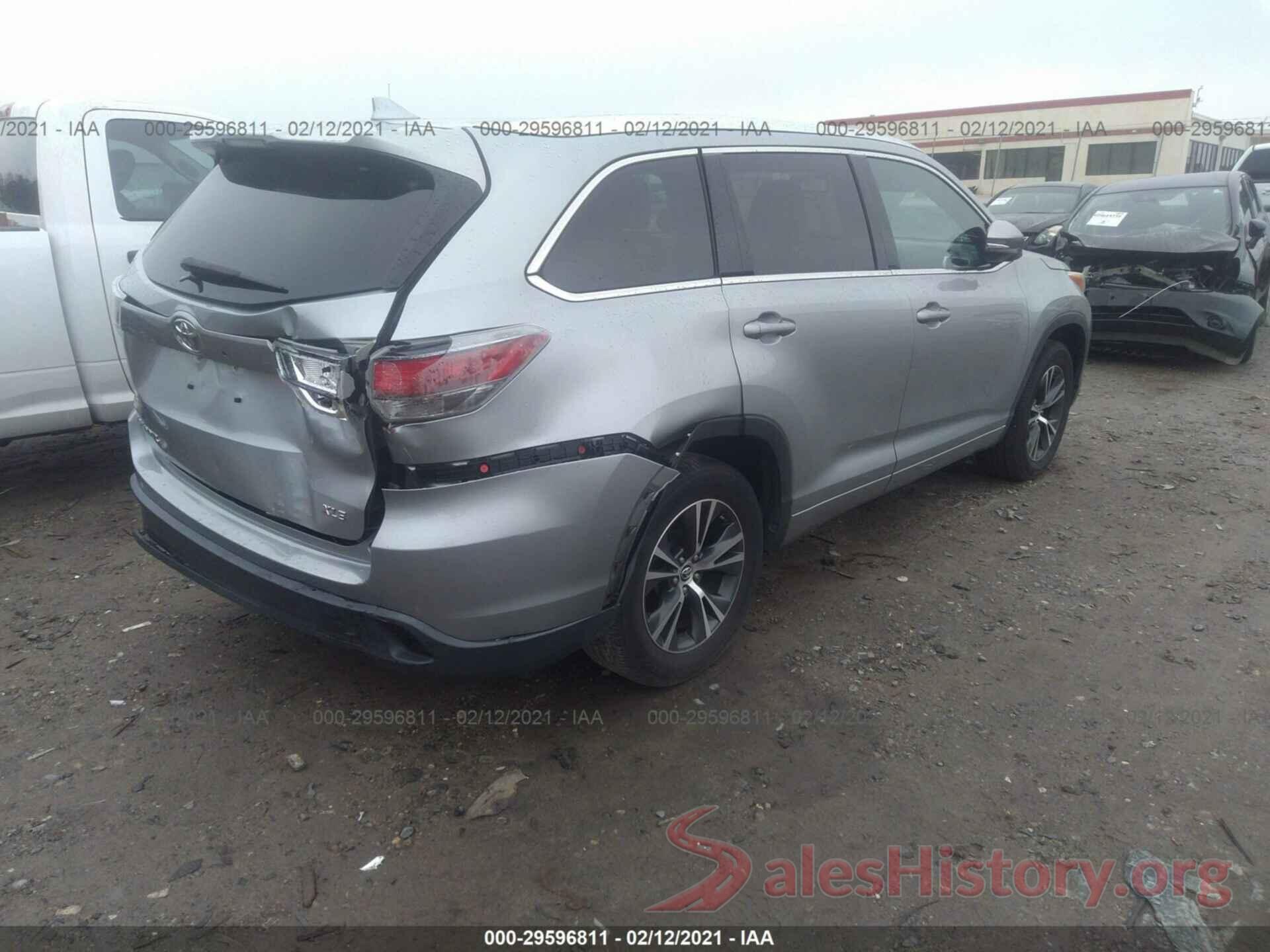 5TDKKRFH4GS138202 2016 TOYOTA HIGHLANDER