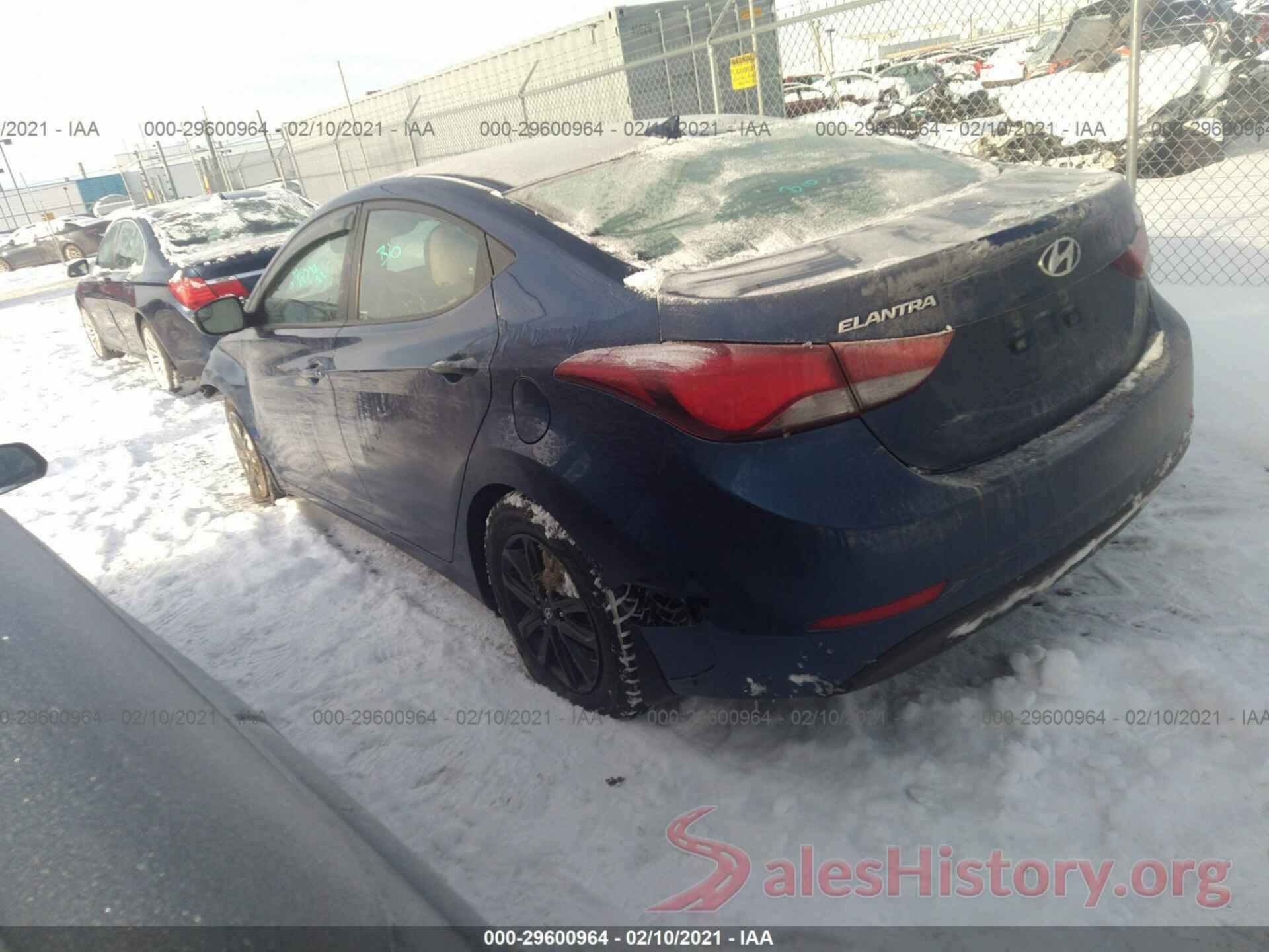 5NPDH4AE8GH794822 2016 HYUNDAI ELANTRA