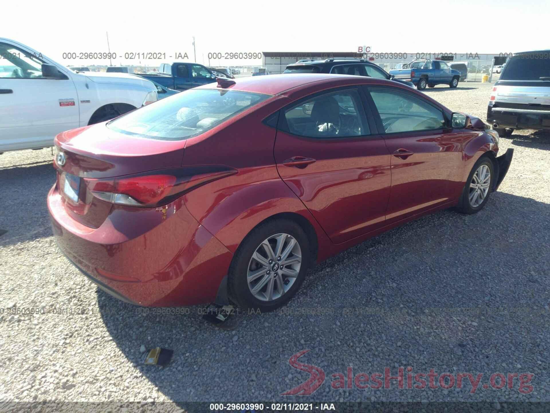 5NPDH4AE8GH695529 2016 HYUNDAI ELANTRA