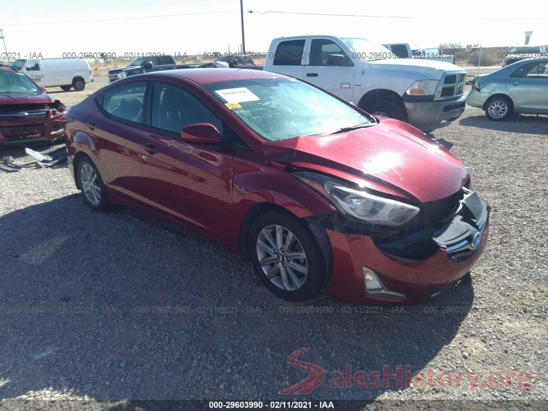 5NPDH4AE8GH695529 2016 HYUNDAI ELANTRA