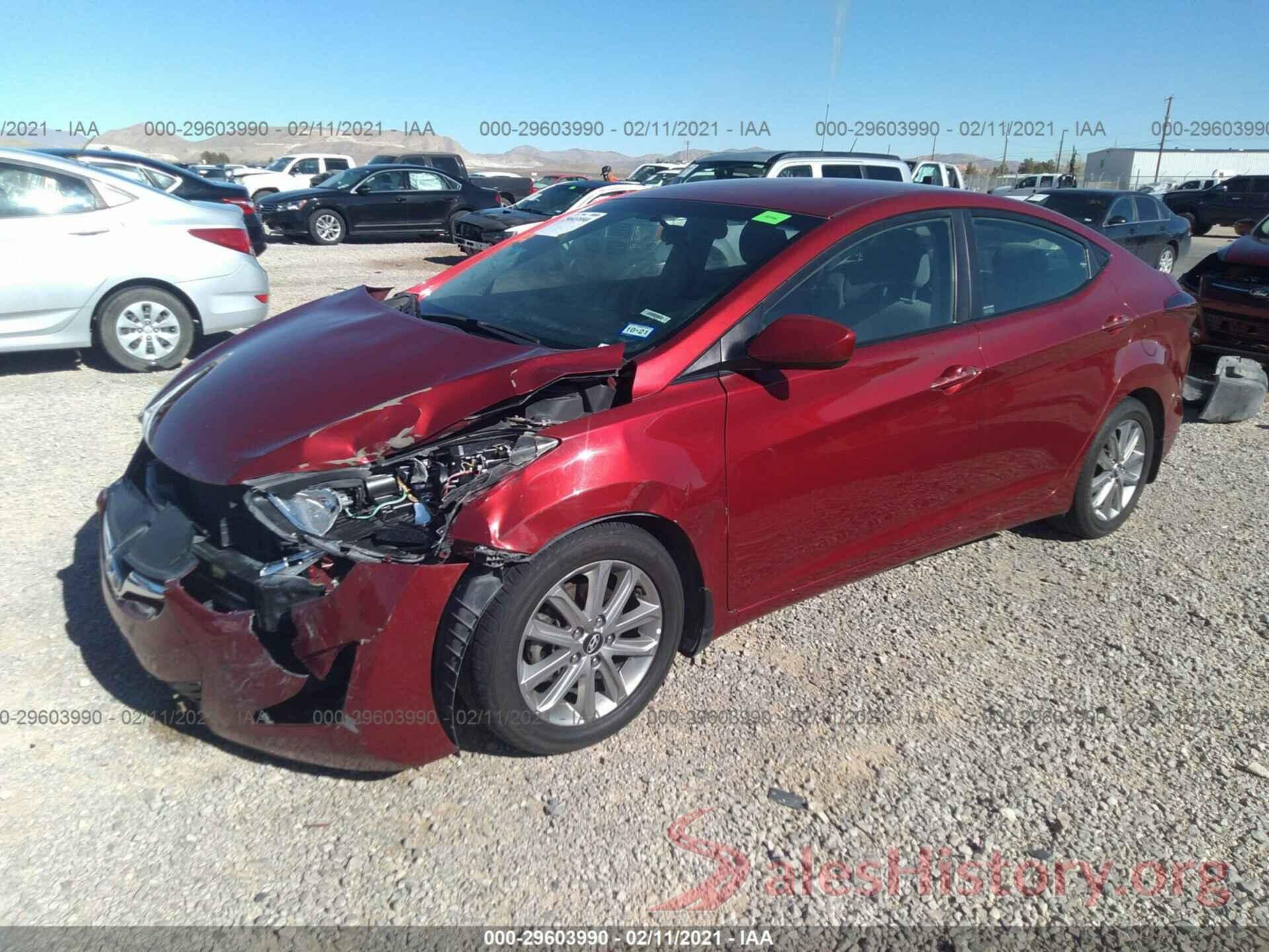 5NPDH4AE8GH695529 2016 HYUNDAI ELANTRA