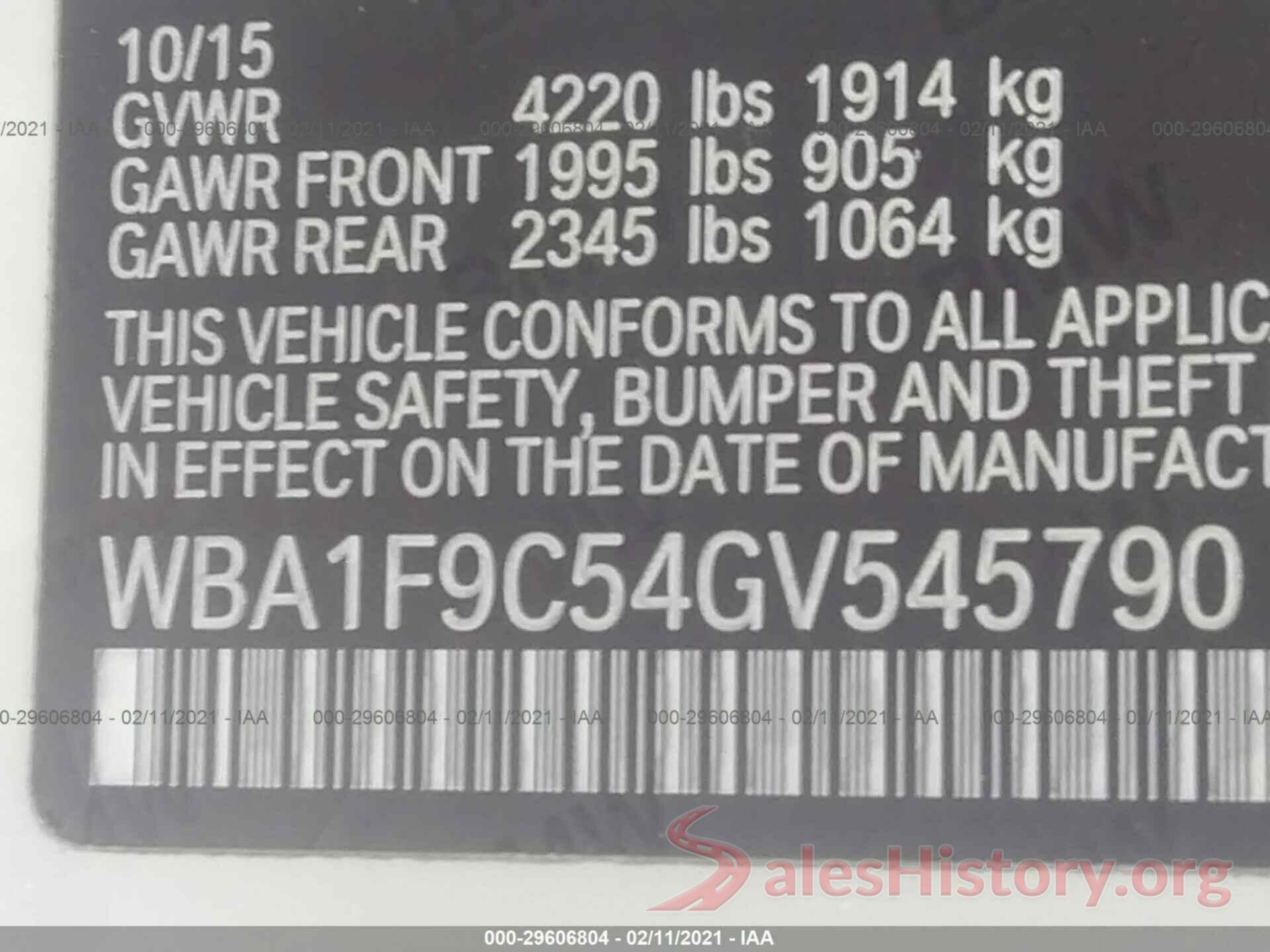 WBA1F9C54GV545790 2016 BMW 2 SERIES