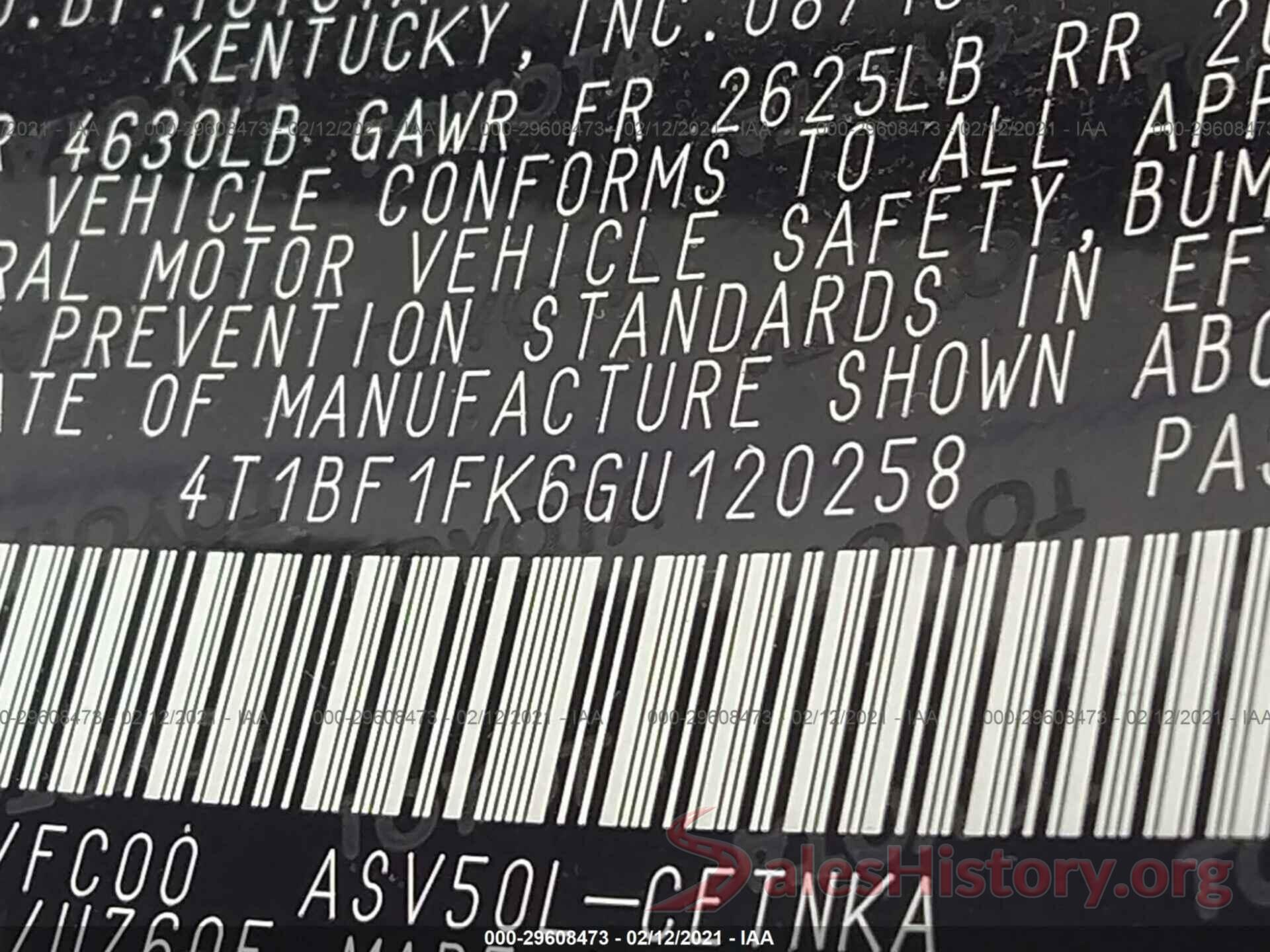 4T1BF1FK6GU120258 2016 TOYOTA CAMRY