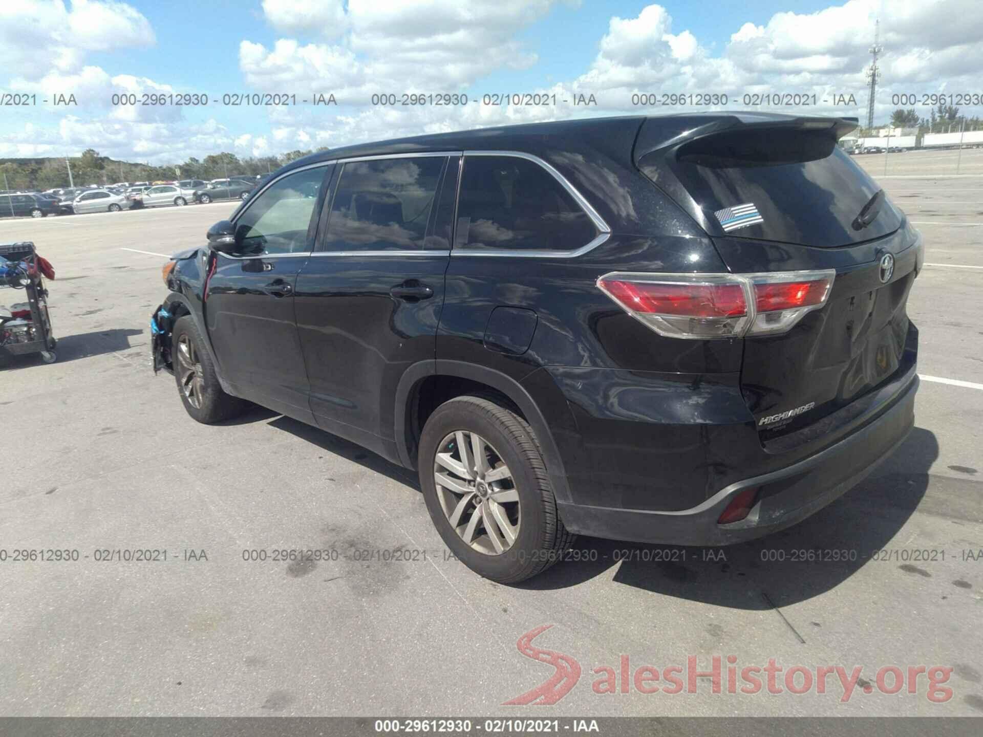 5TDZARFHXGS022231 2016 TOYOTA HIGHLANDER