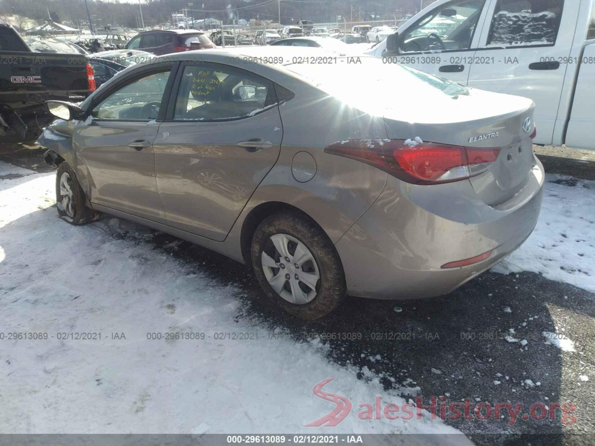 5NPDH4AE4GH678758 2016 HYUNDAI ELANTRA