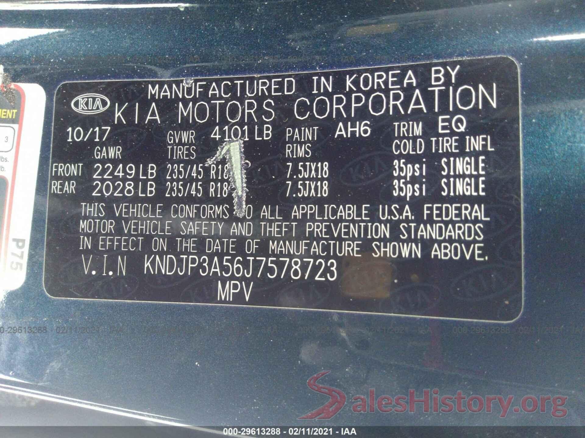 KNDJP3A56J7578723 2018 KIA SOUL