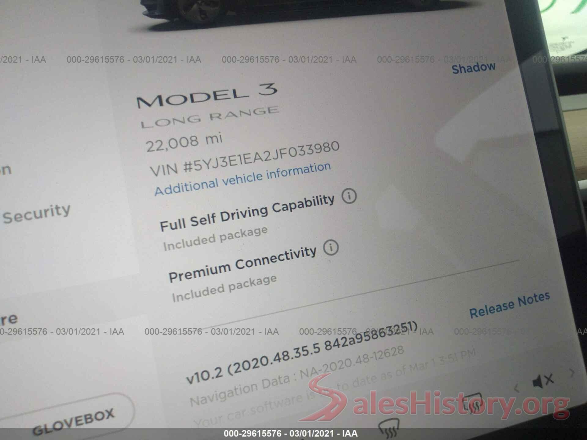 5YJ3E1EA2JF033980 2018 TESLA MODEL 3