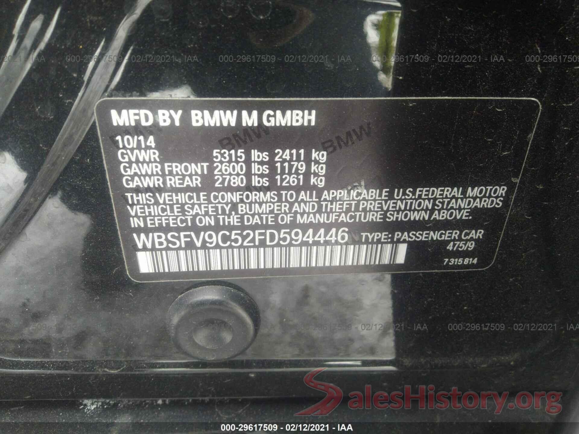 WBSFV9C52FD594446 2015 BMW M5