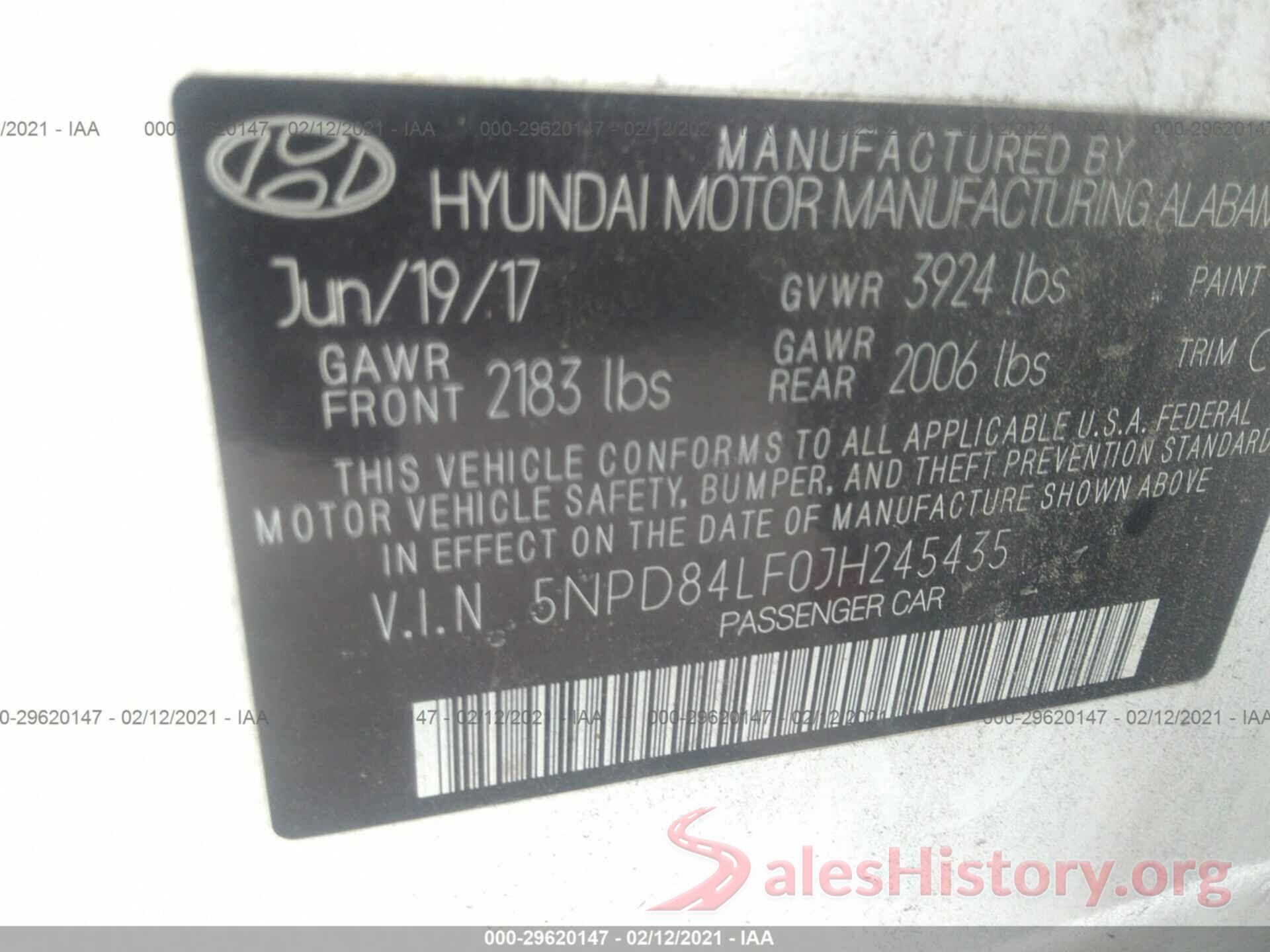 5NPD84LF0JH245435 2018 HYUNDAI ELANTRA