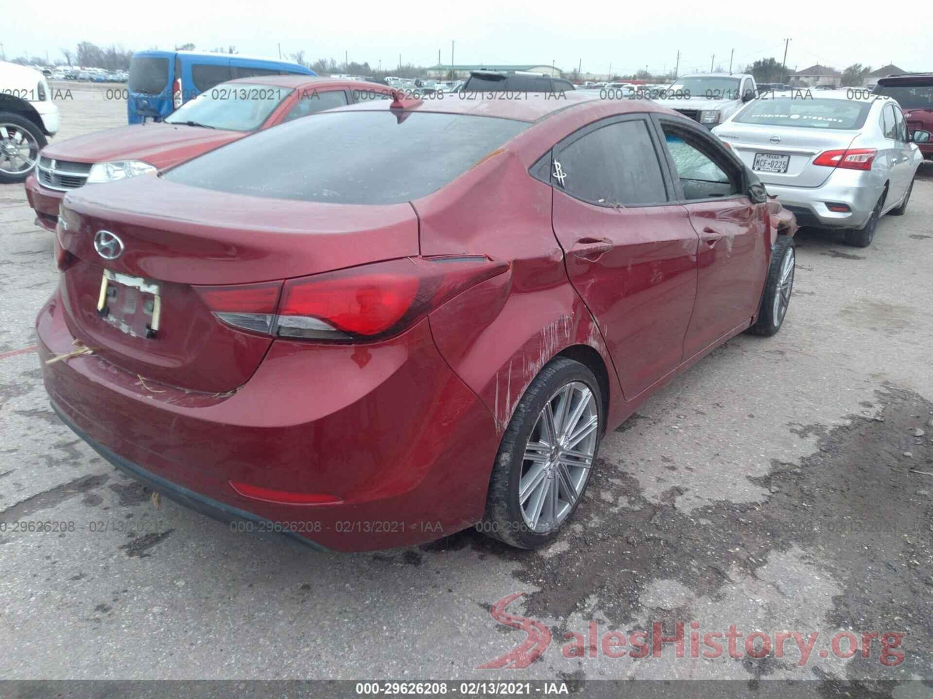 5NPDH4AE3GH711961 2016 HYUNDAI ELANTRA