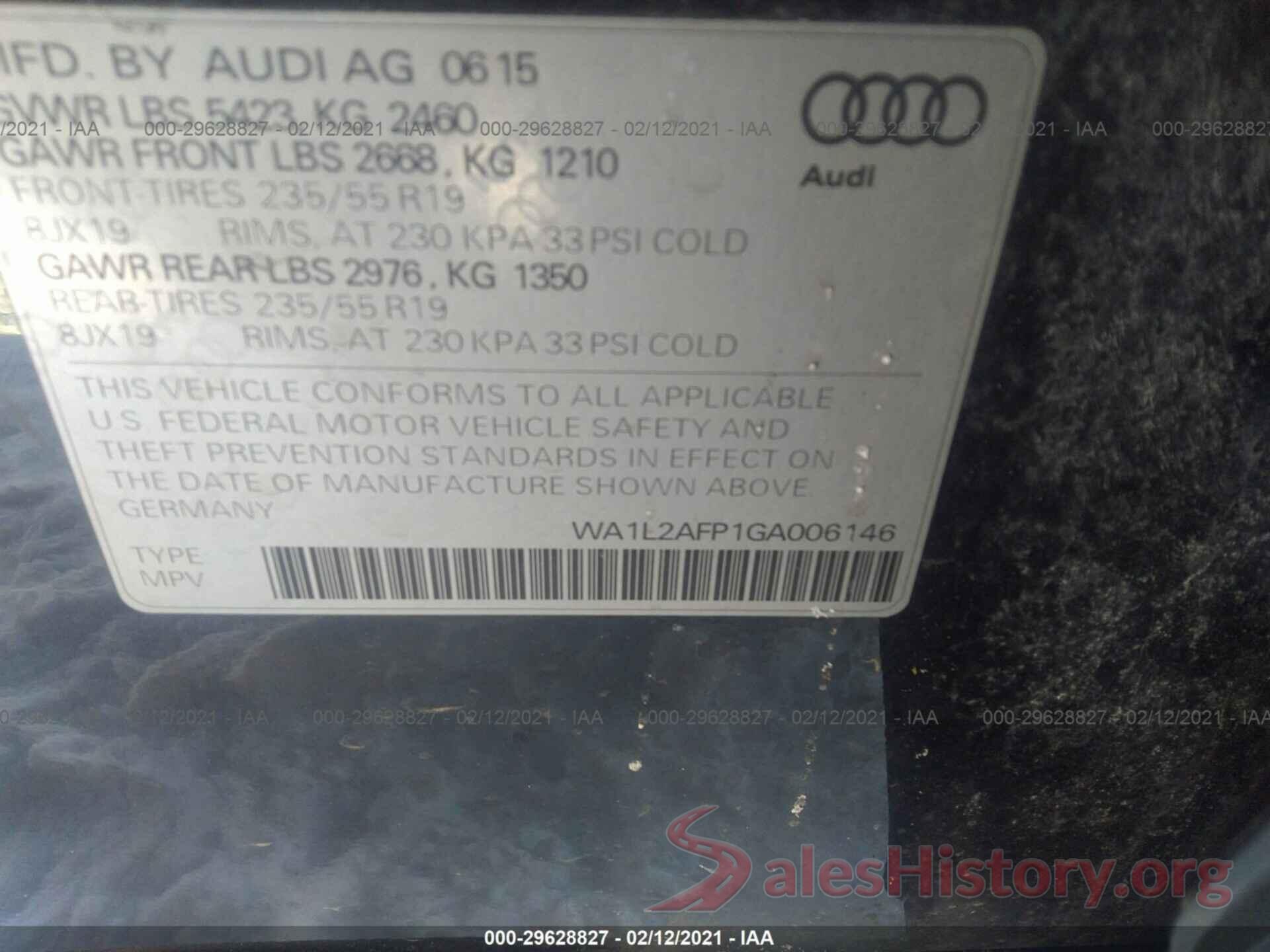 WA1L2AFP1GA006146 2016 AUDI Q5