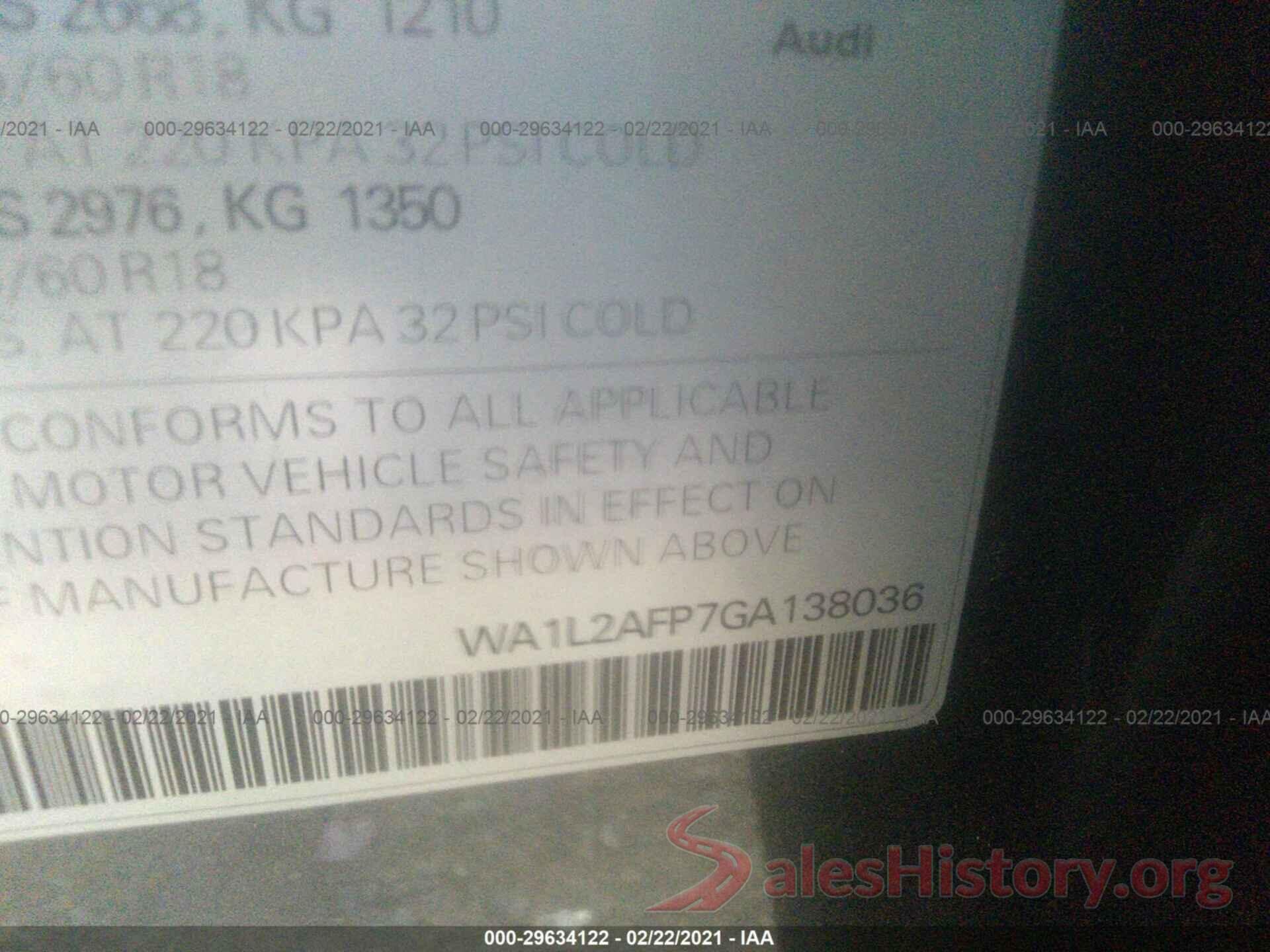 WA1L2AFP7GA138036 2016 AUDI Q5