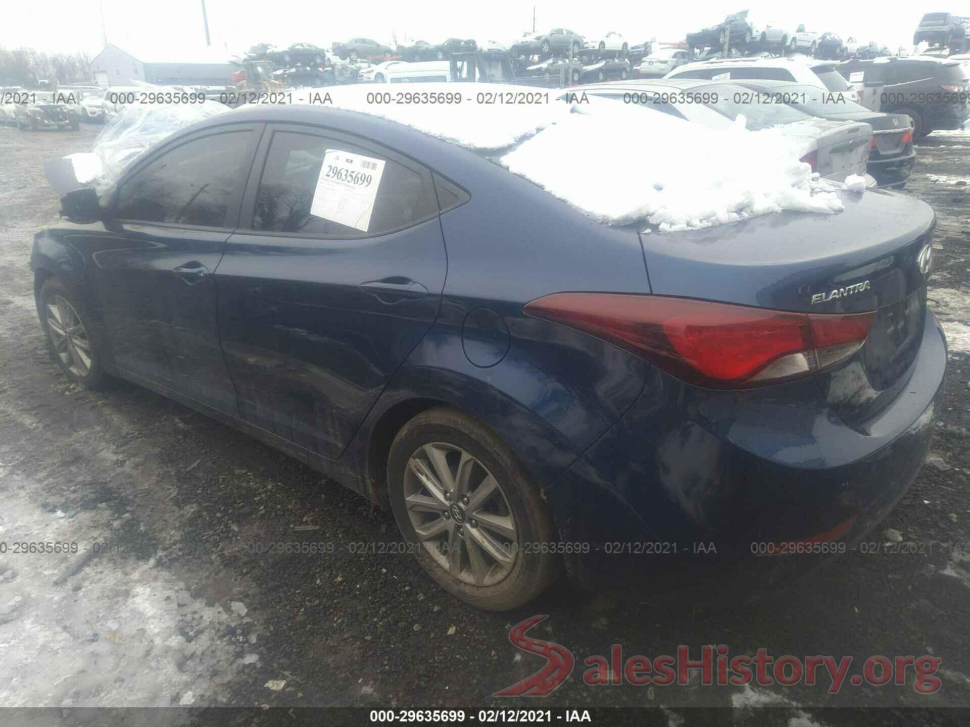 5NPDH4AE4GH714190 2016 HYUNDAI ELANTRA