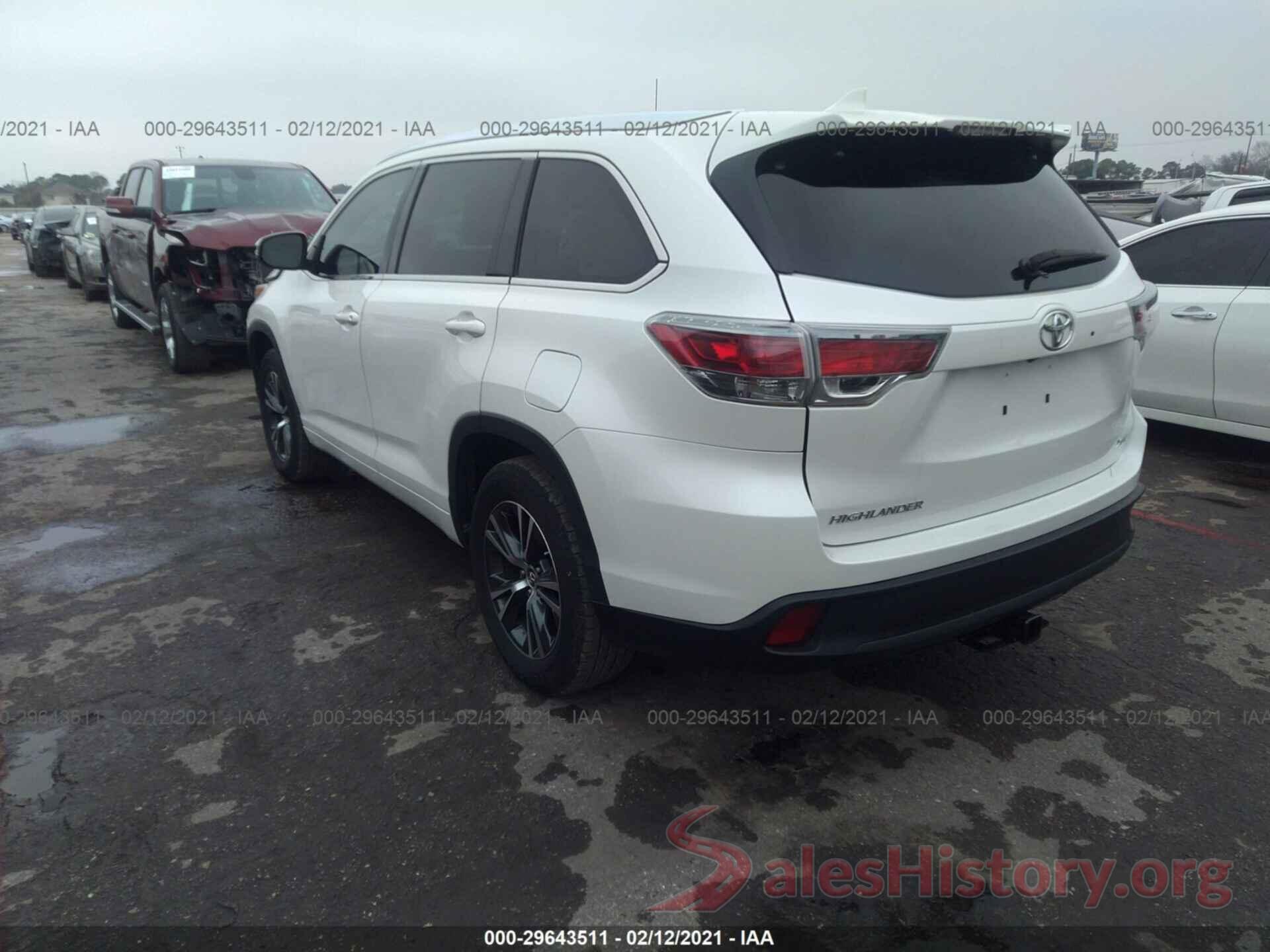 5TDKKRFH5GS164260 2016 TOYOTA HIGHLANDER