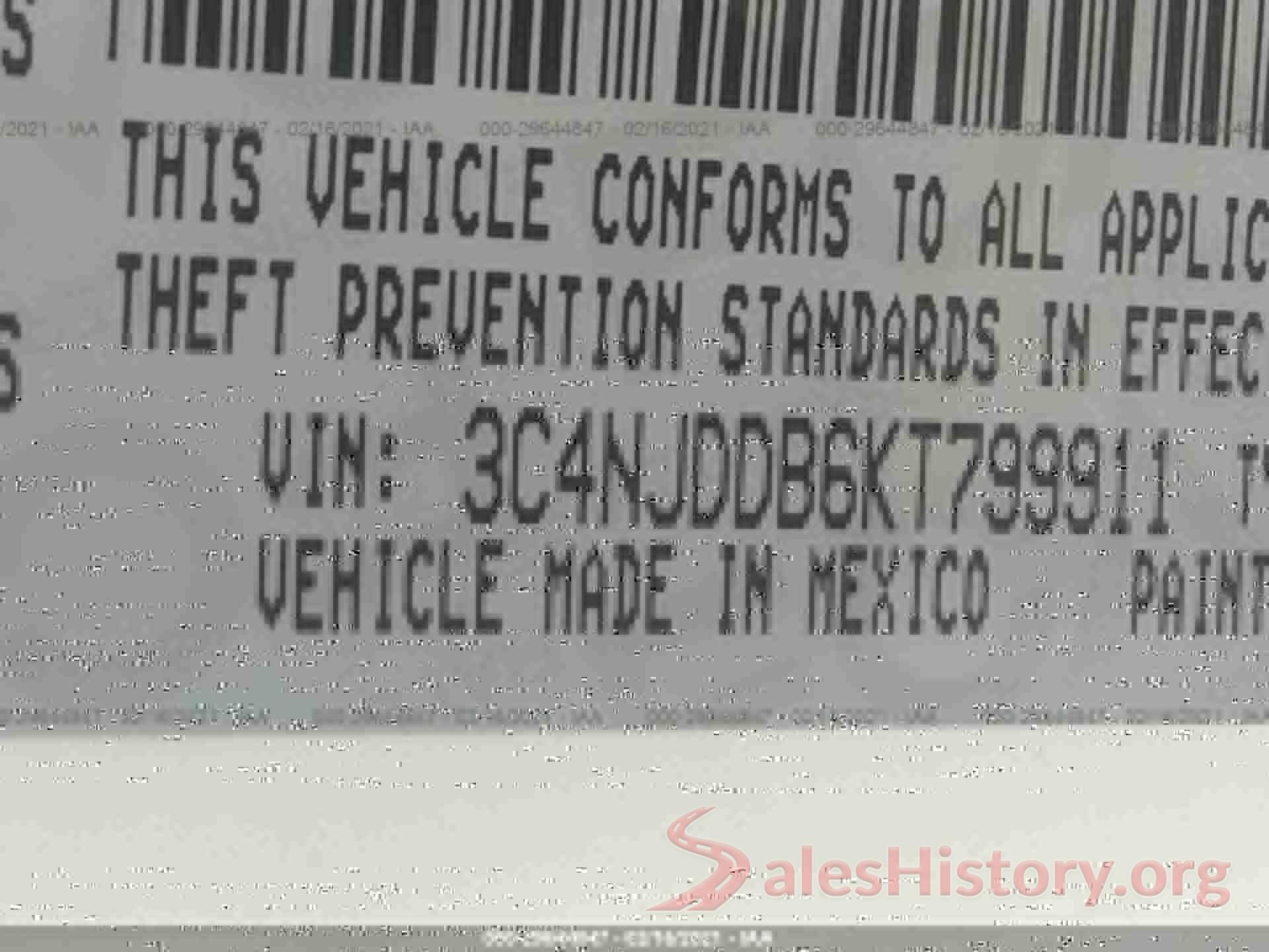 3C4NJDDB6KT799911 2019 JEEP COMPASS