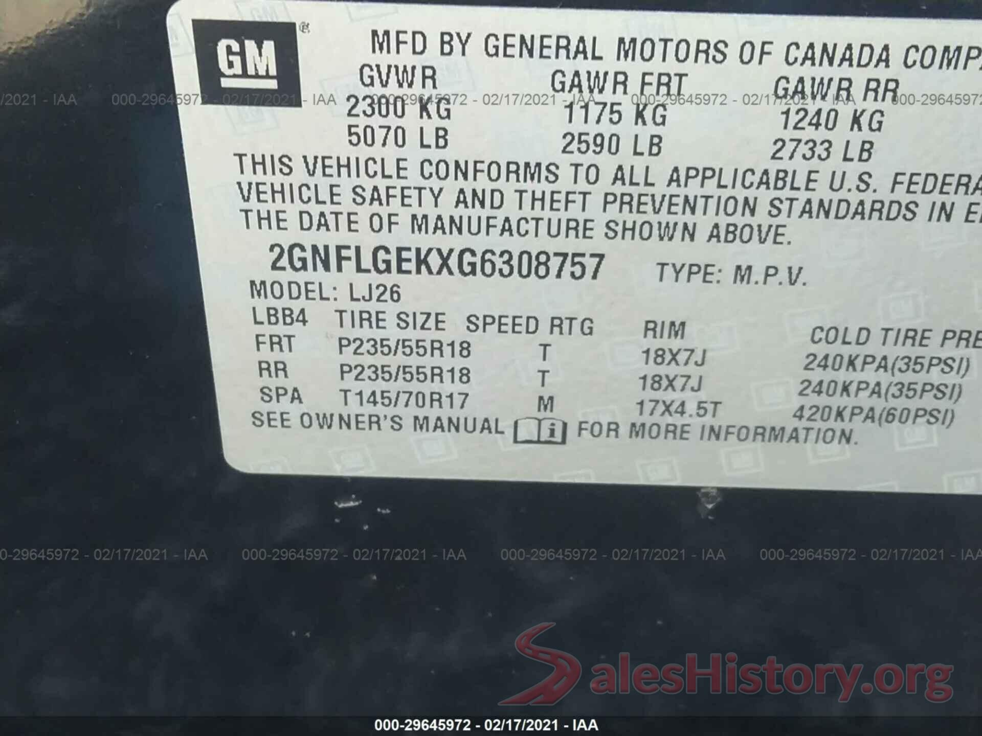 2GNFLGEKXG6308757 2016 CHEVROLET EQUINOX