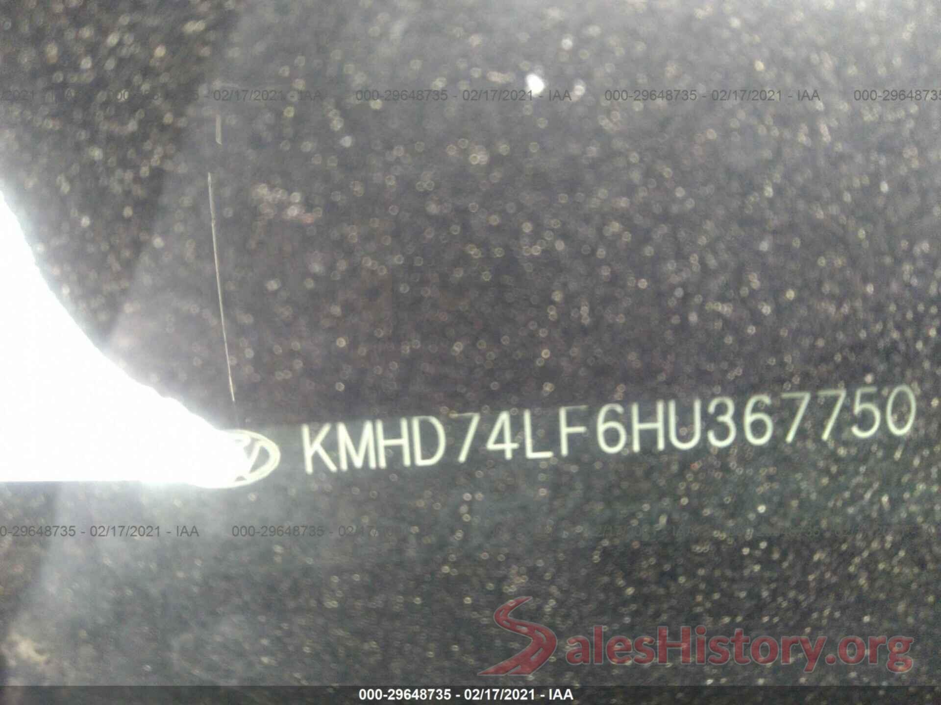 KMHD74LF6HU367750 2017 HYUNDAI ELANTRA