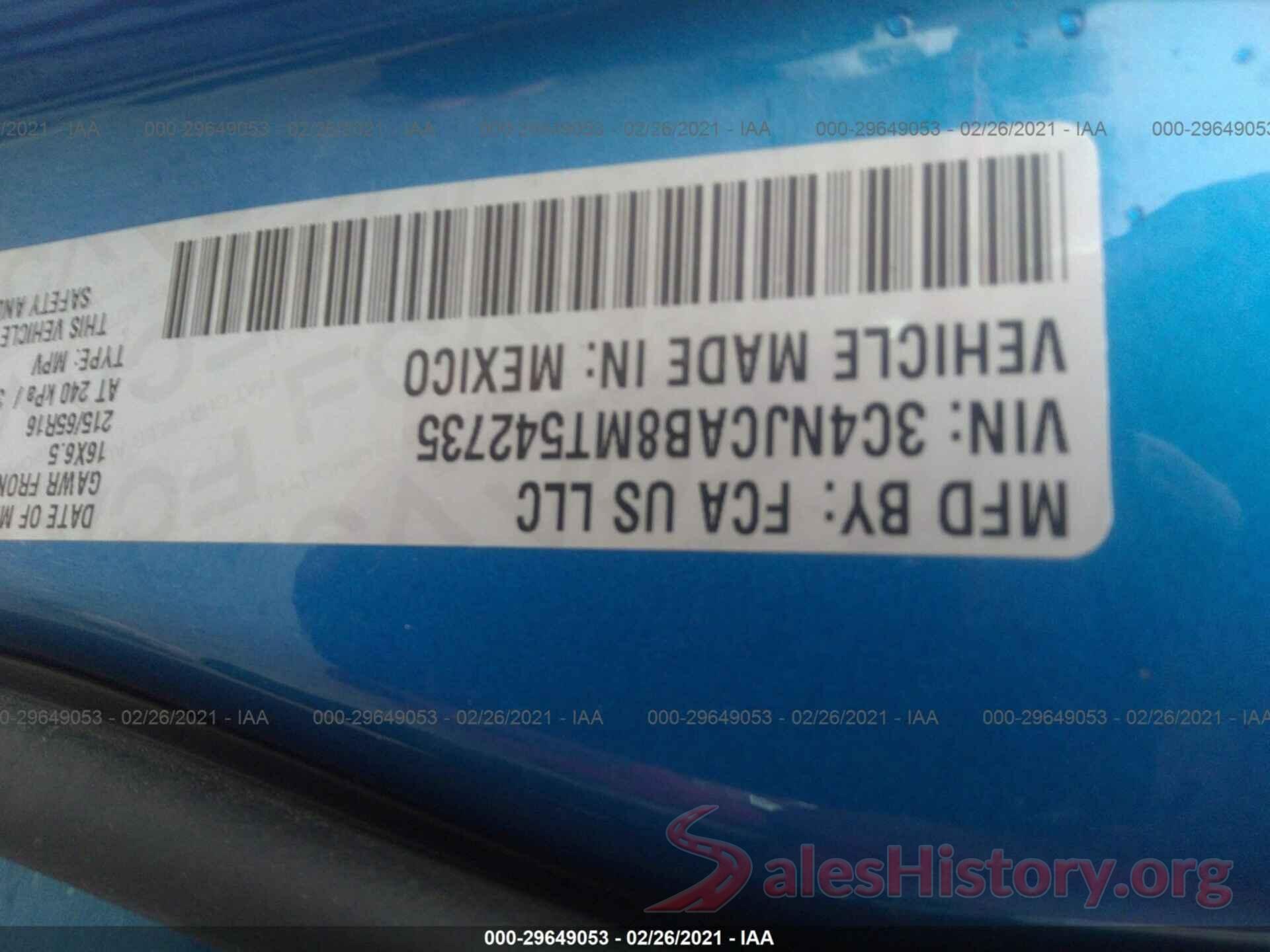 3C4NJCAB8MT542735 2021 JEEP COMPASS