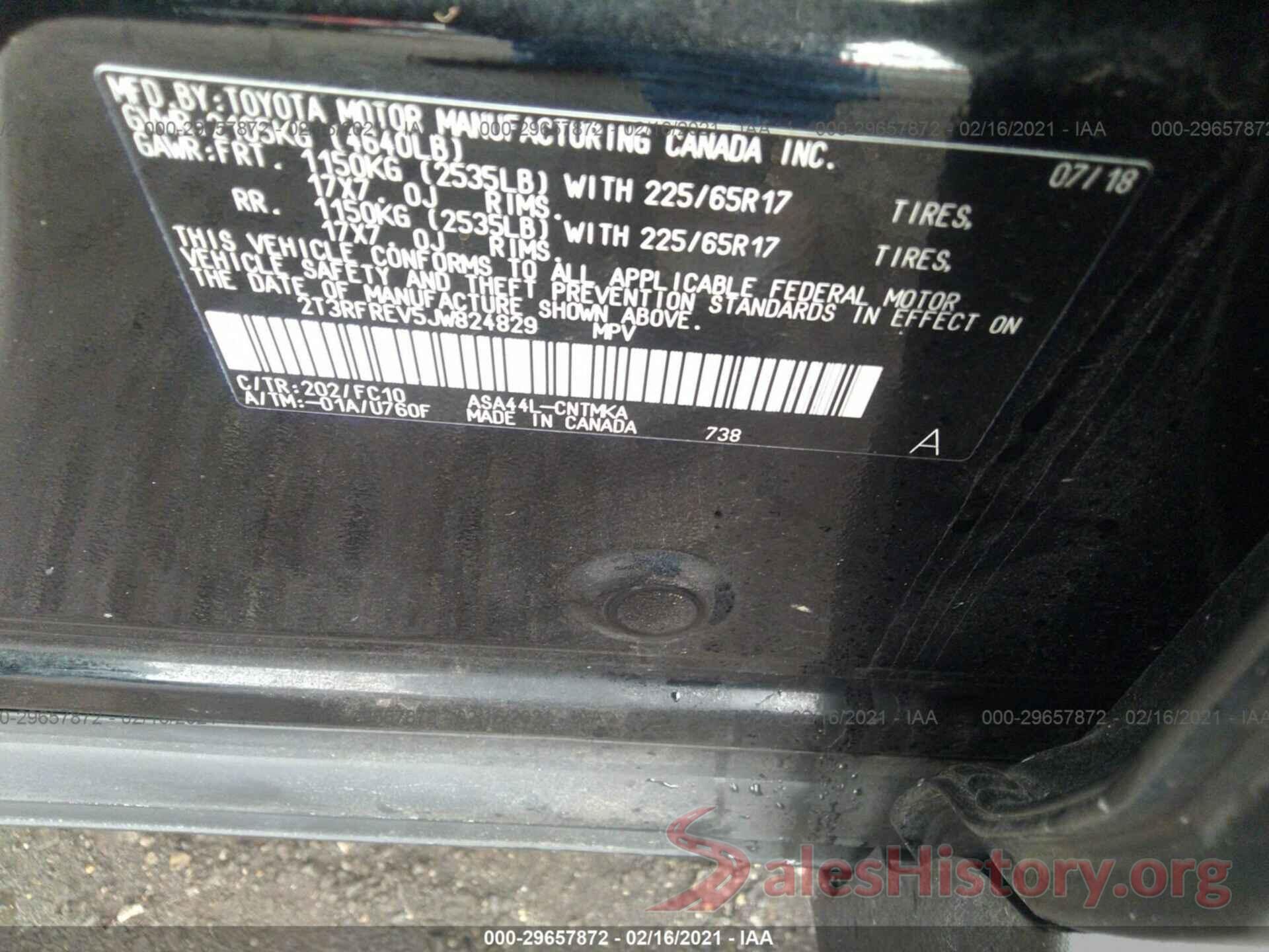 2T3RFREV5JW824829 2018 TOYOTA RAV4