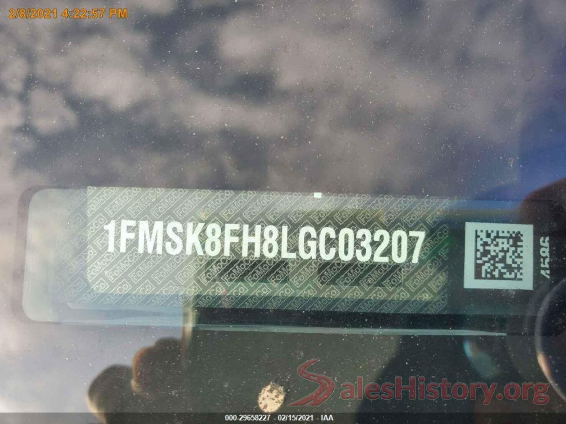 1FMSK8FH8LGC03207 2020 FORD EXPLORER